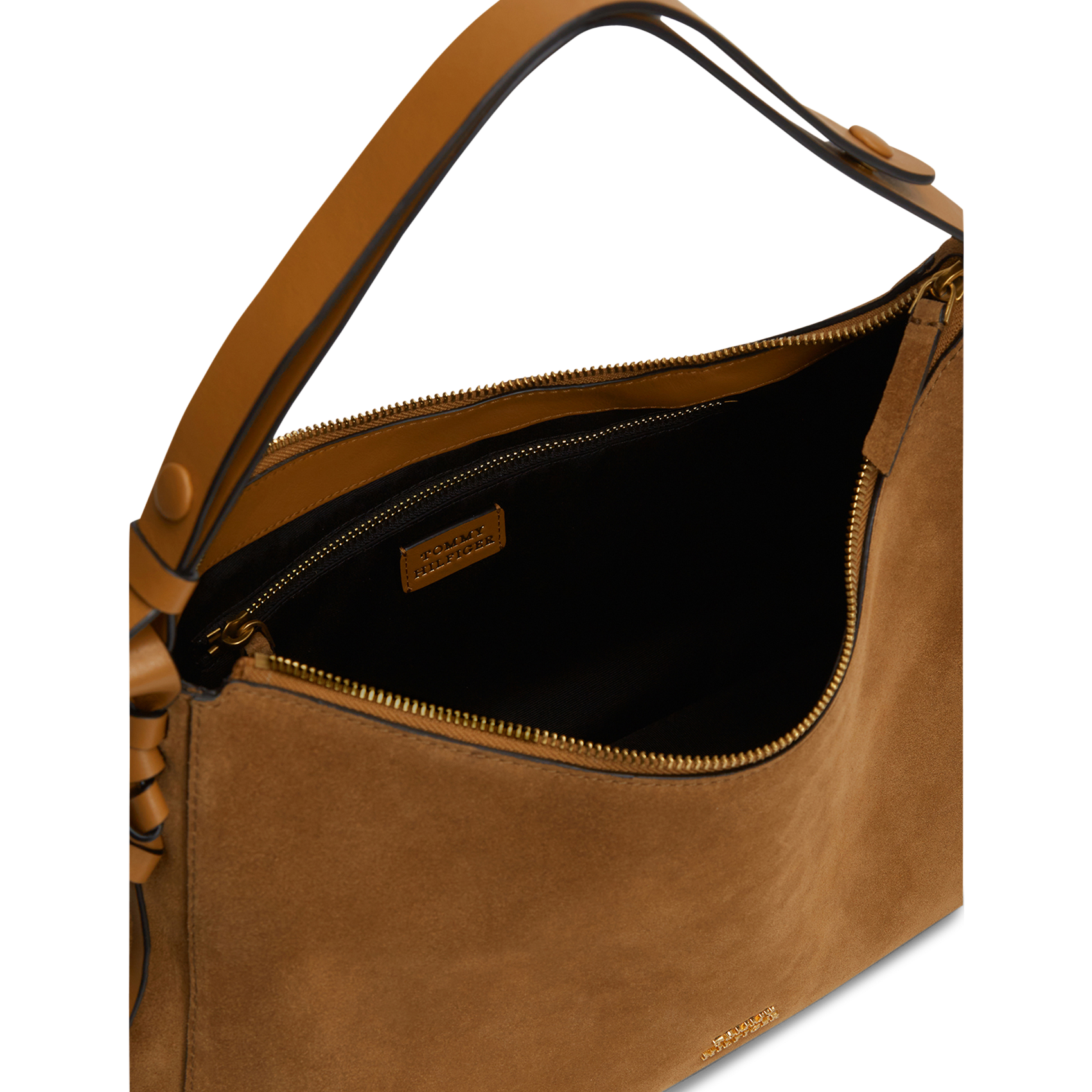 Velvet handbag TOMMY HILFIGER Brown