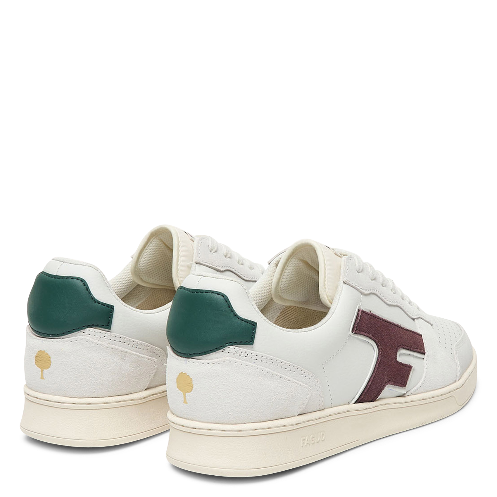 Lage, leren sneakers FAGUO Wit