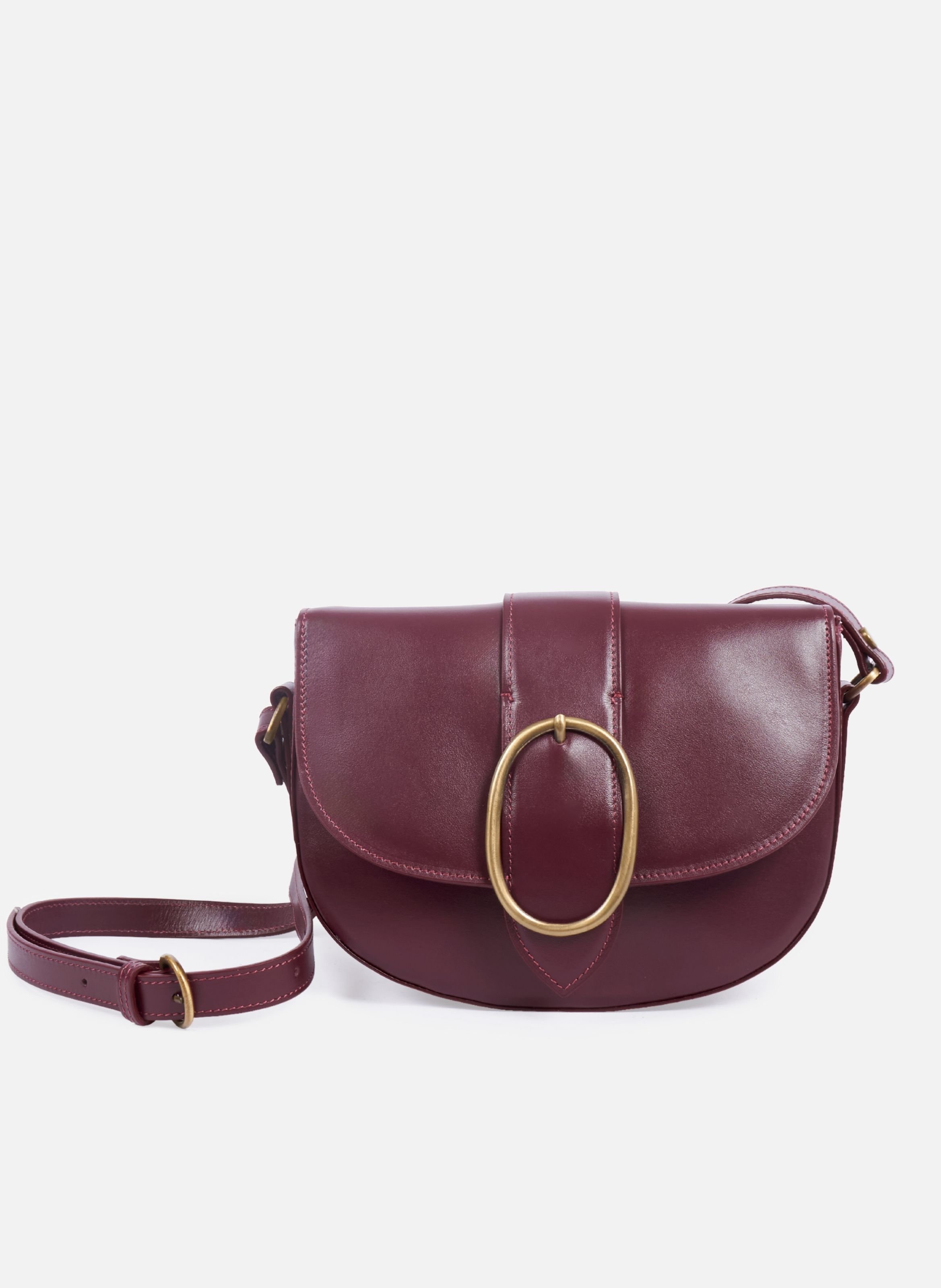Leather bag with buckle JULES & JENN
