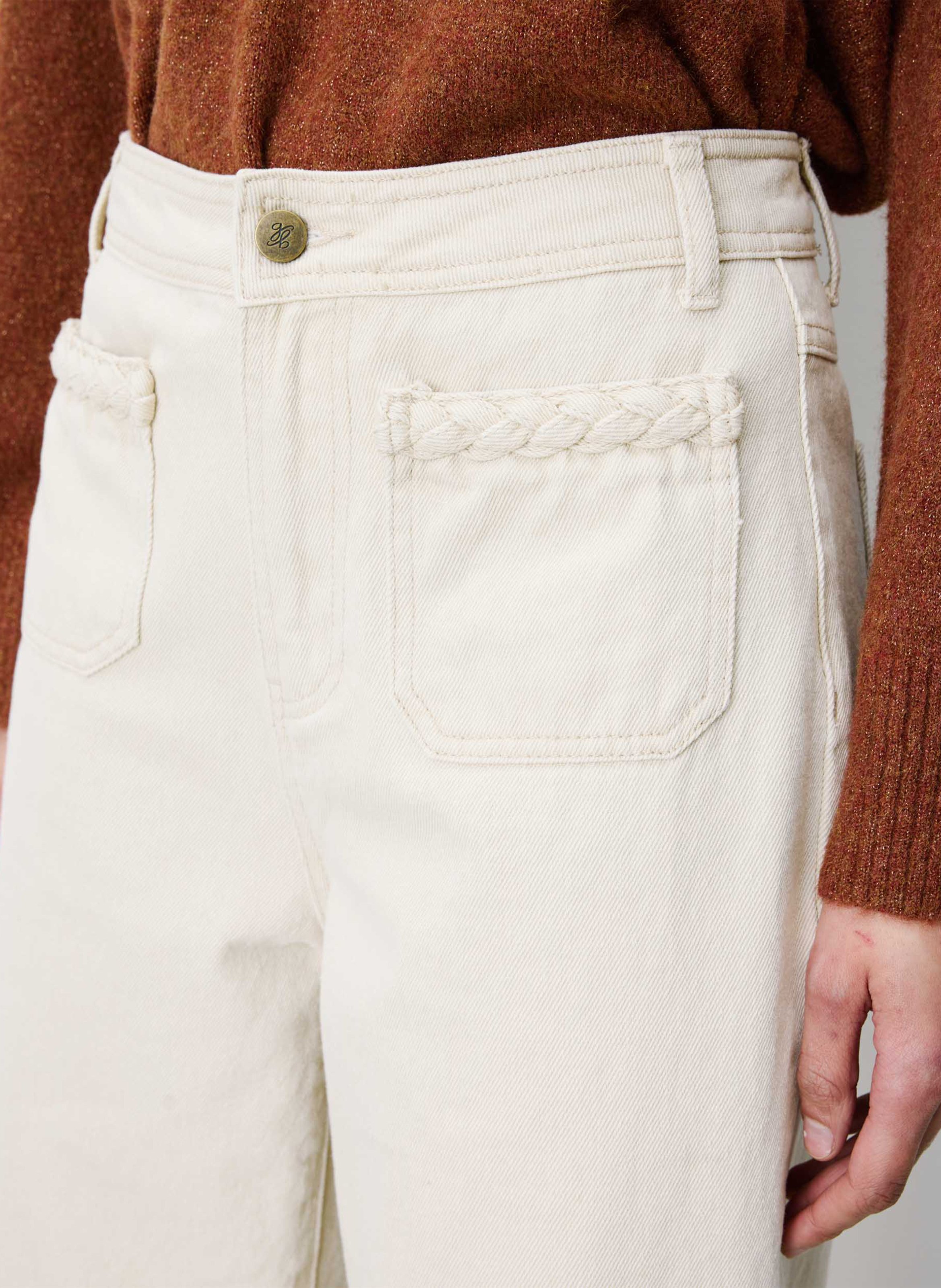 Katoenen, cropped jeans GRACE ET MILA Beige