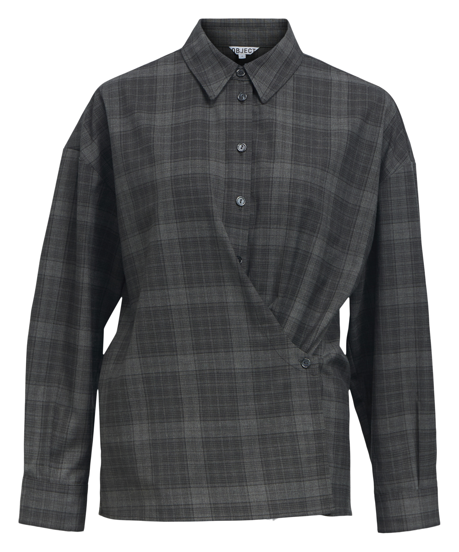 Checked shirt with classic collar OBJECT Black