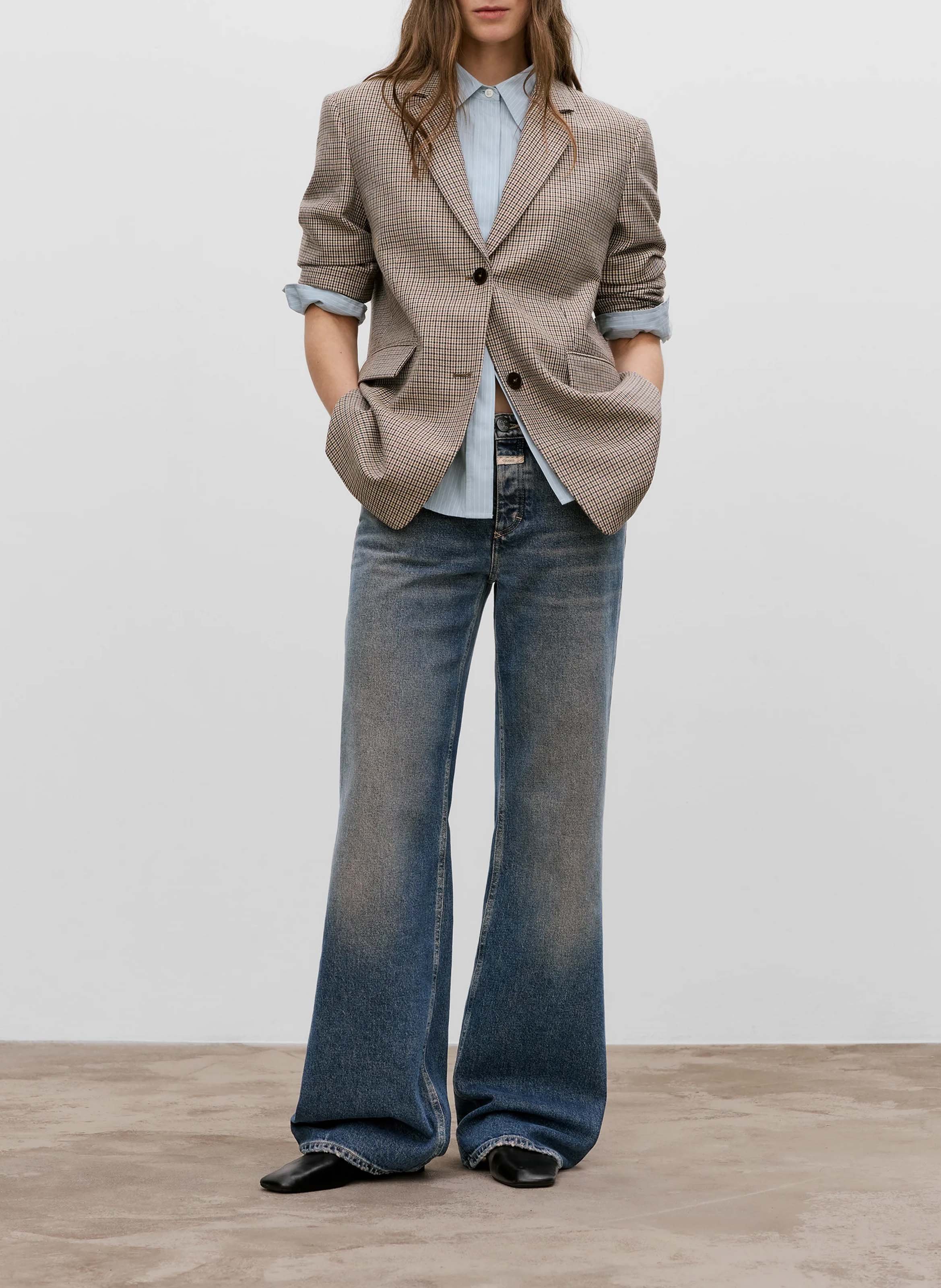 Cotton-blend straight-leg jeans CLOSED Blue