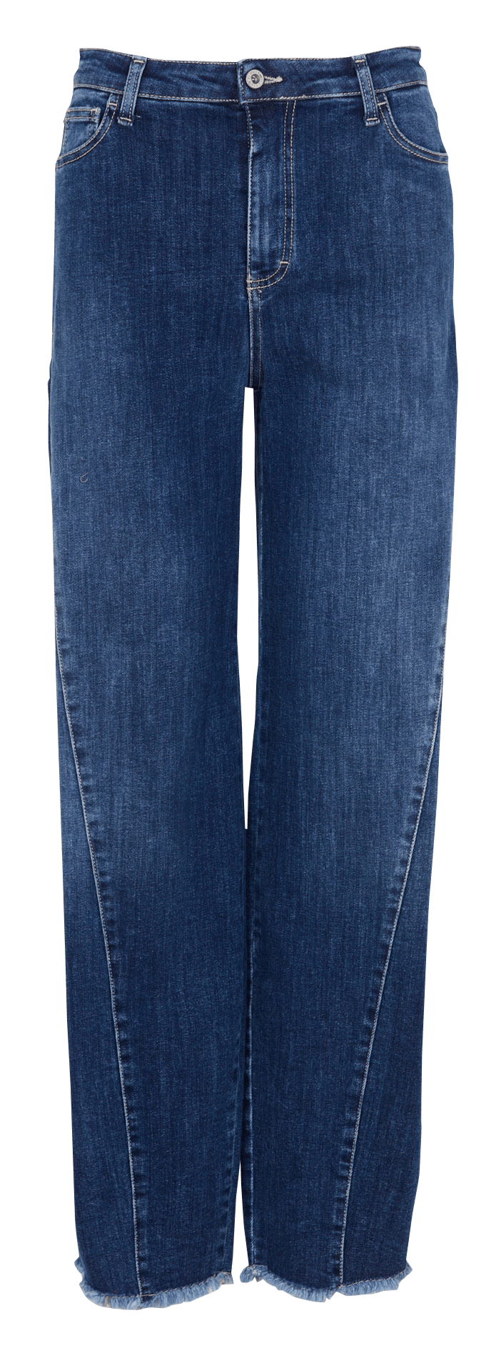 Mixed cotton barrel jeans PLEASE Blue