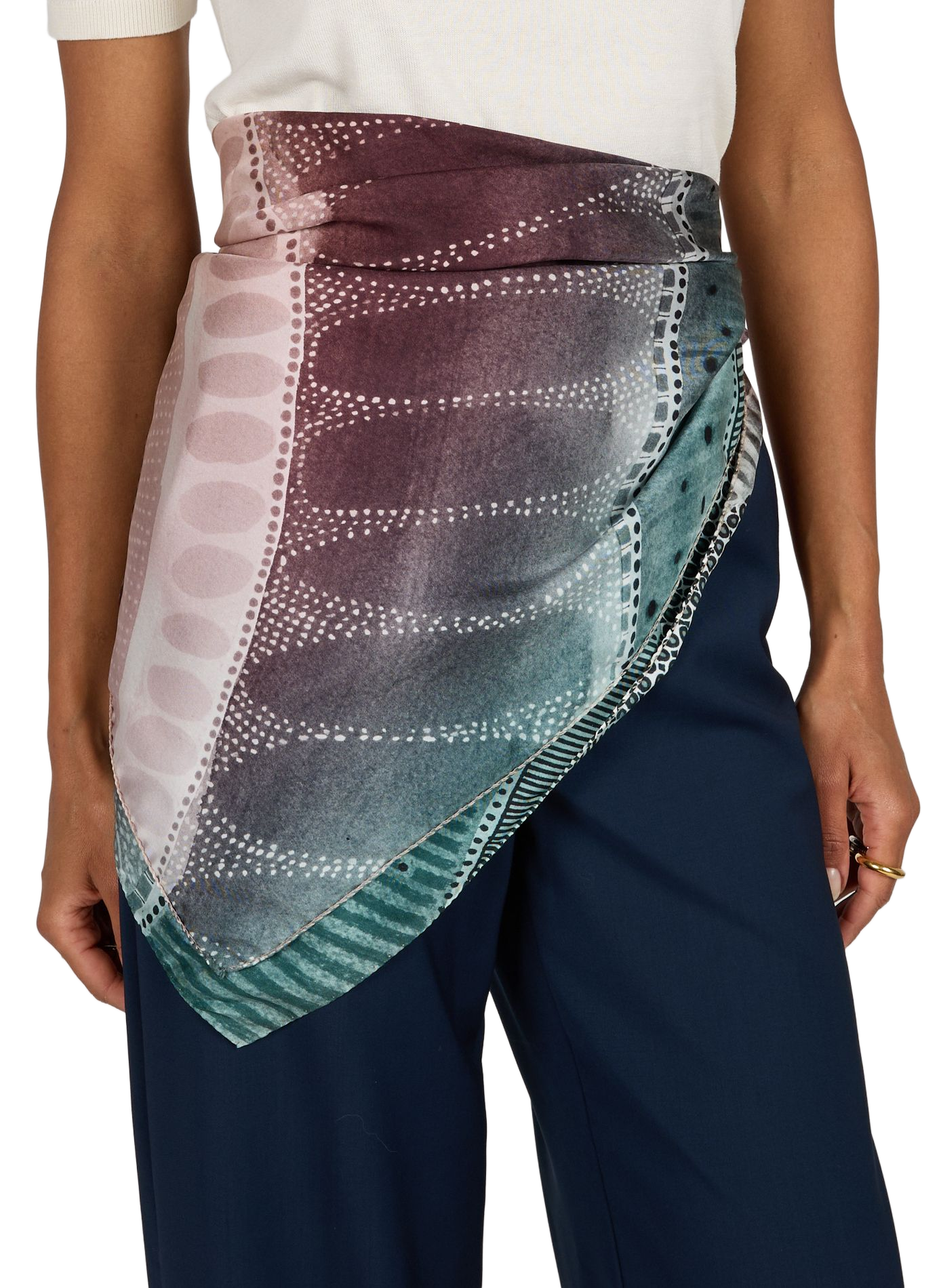 Printed silk square AU PRINTEMPS PARIS Multicolored