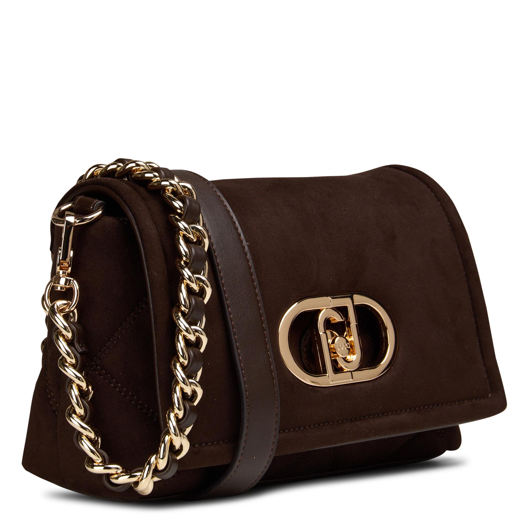 Shoulder bag in suede effect faux leather LIU JO Brown