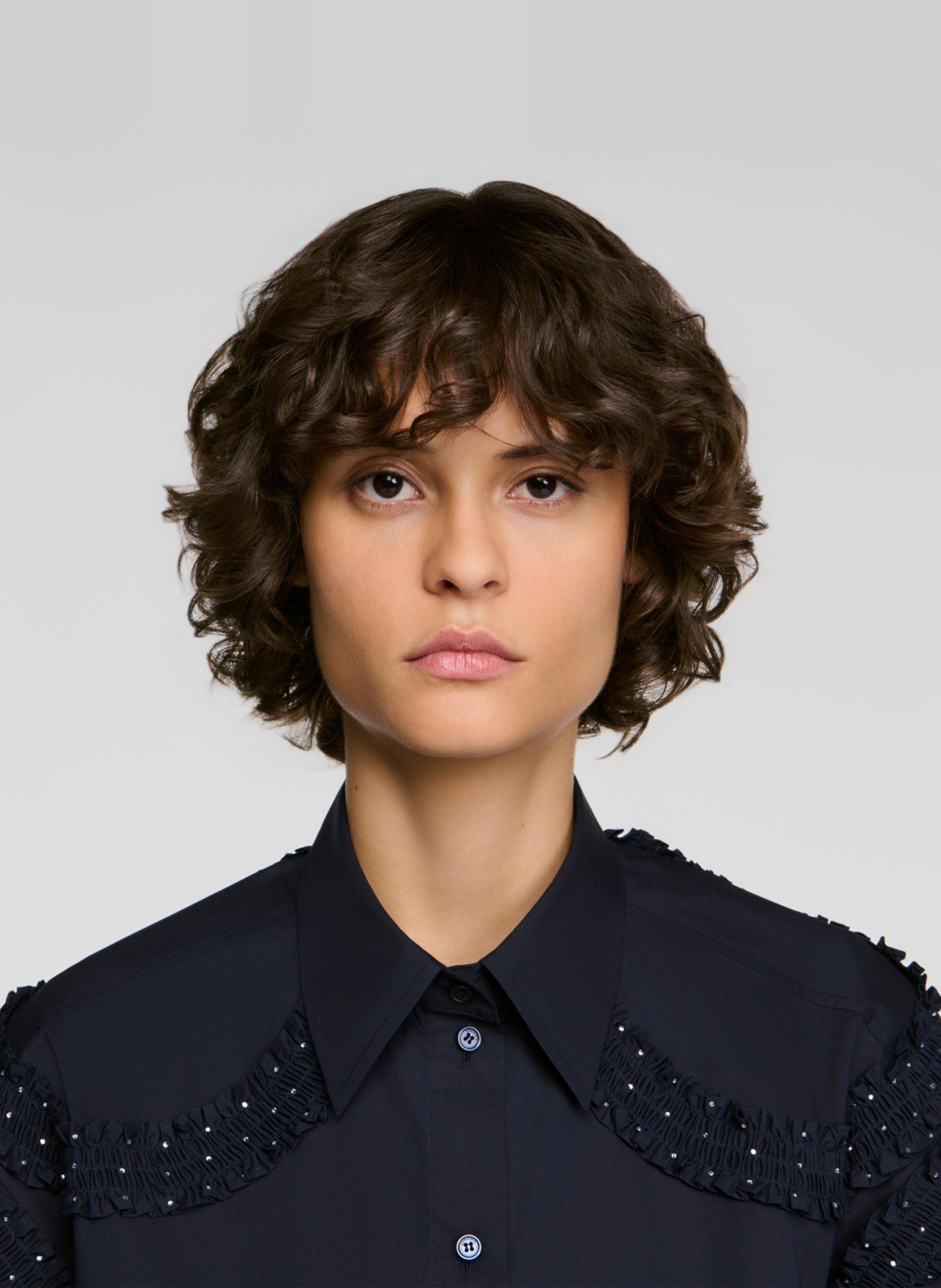 Rechte effen knoopblouse SANDRO Blauw