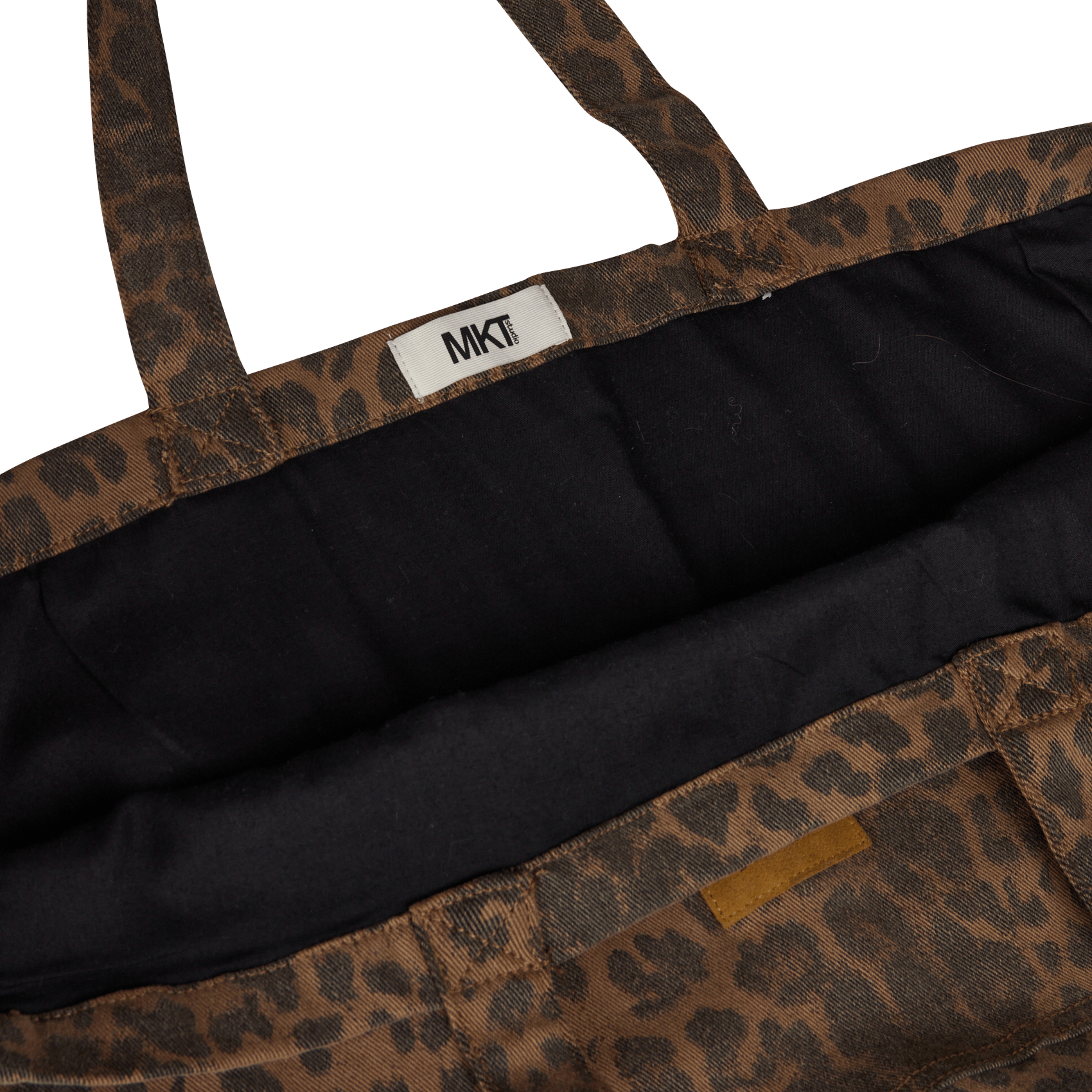 Printed cotton blend shopping bag MKT Brown
