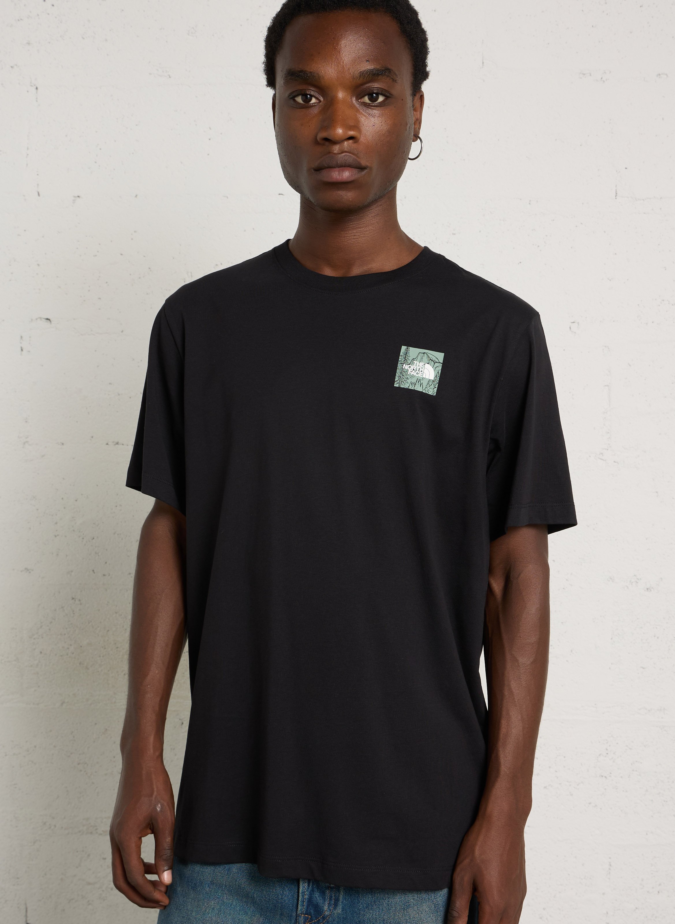 Short-sleeved screen-printed T-shirt in blended cotton. THE NORTH FACE Black