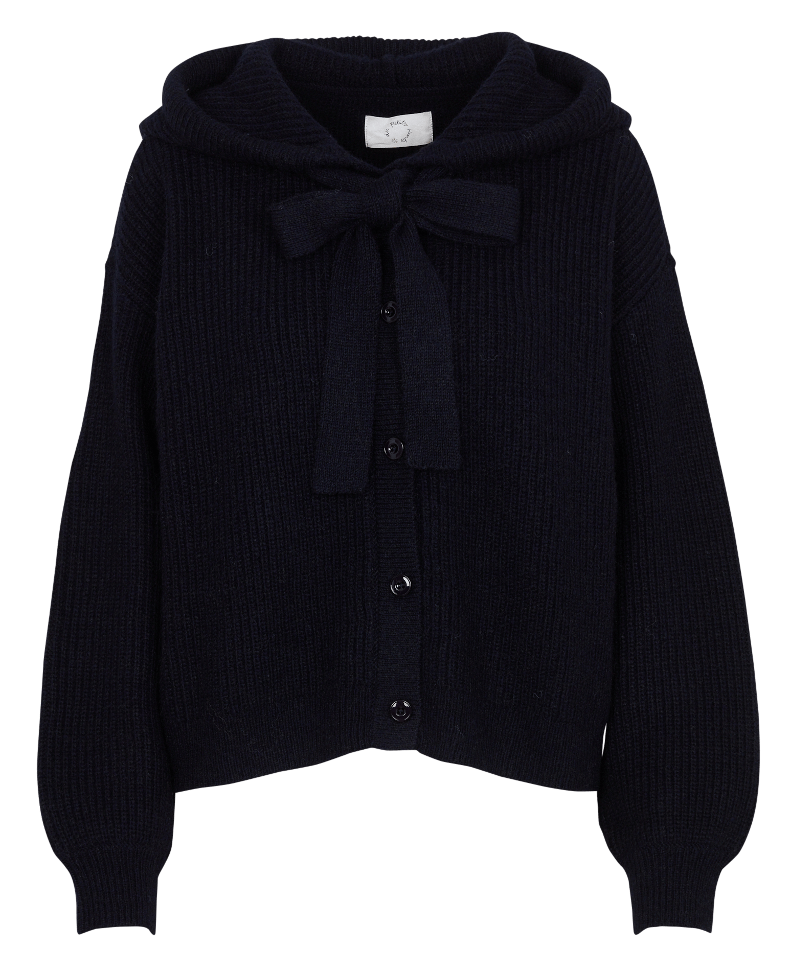 Gilet droit à capuche en coton mélangé DES PETITS HAUTS Bleu
