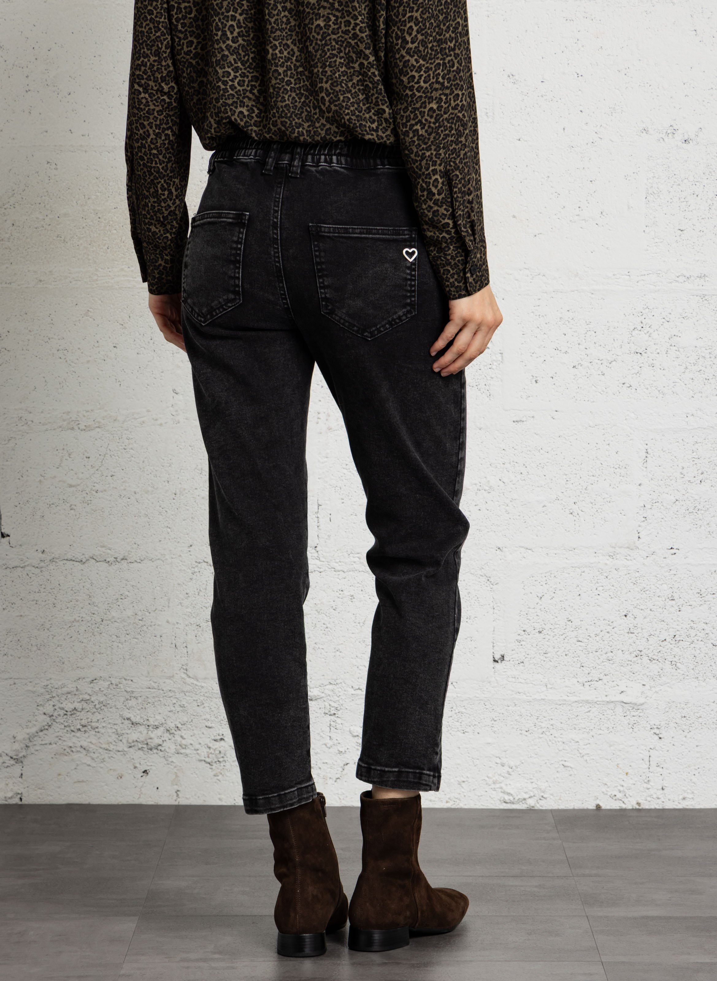 Slimfit-Jeans mit 5 Taschen PLEASE Schwarz