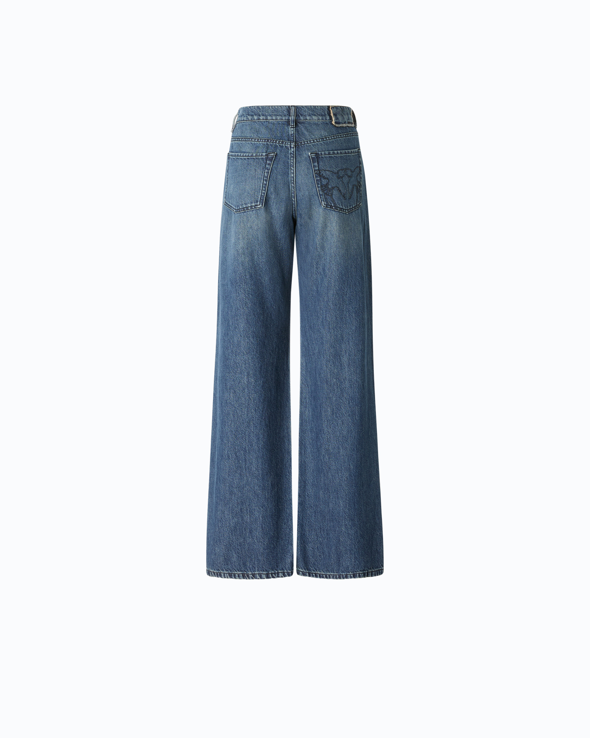 Wide-leg jeans with lace trim PINKO Blue