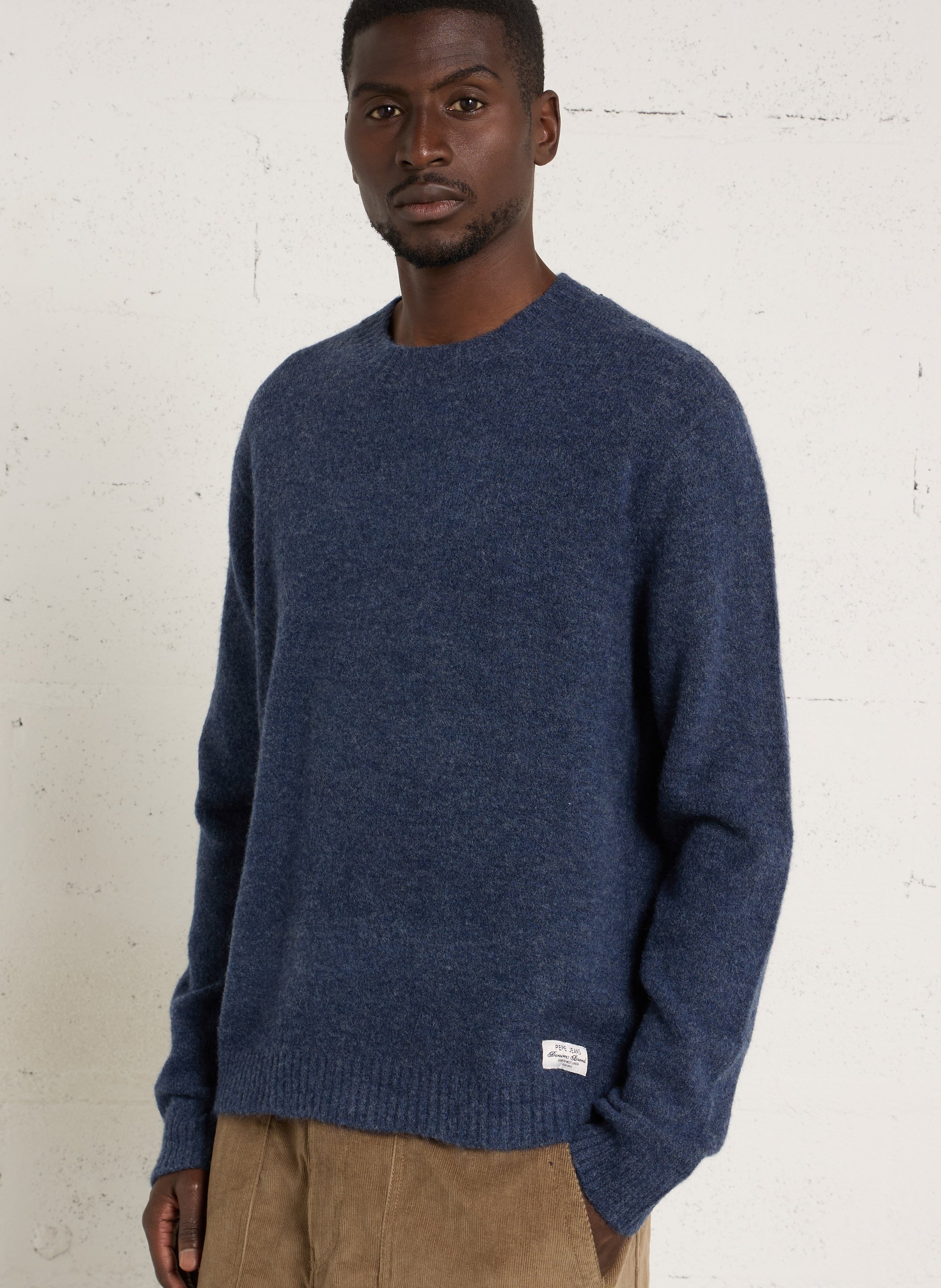 Pull droit col rond en maille mélangée PEPE JEANS