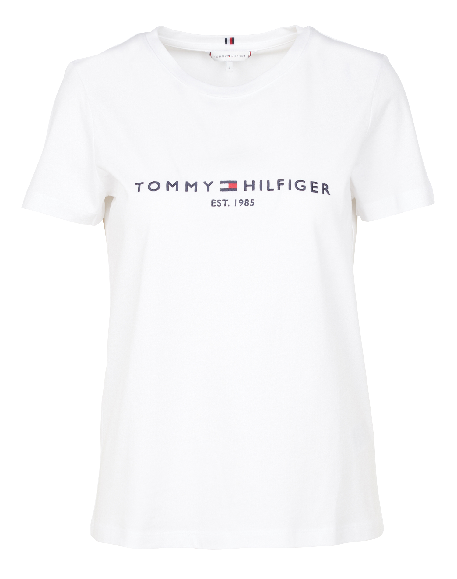 Tee-shirt col rond brodé en coton bio TOMMY HILFIGER Blanc