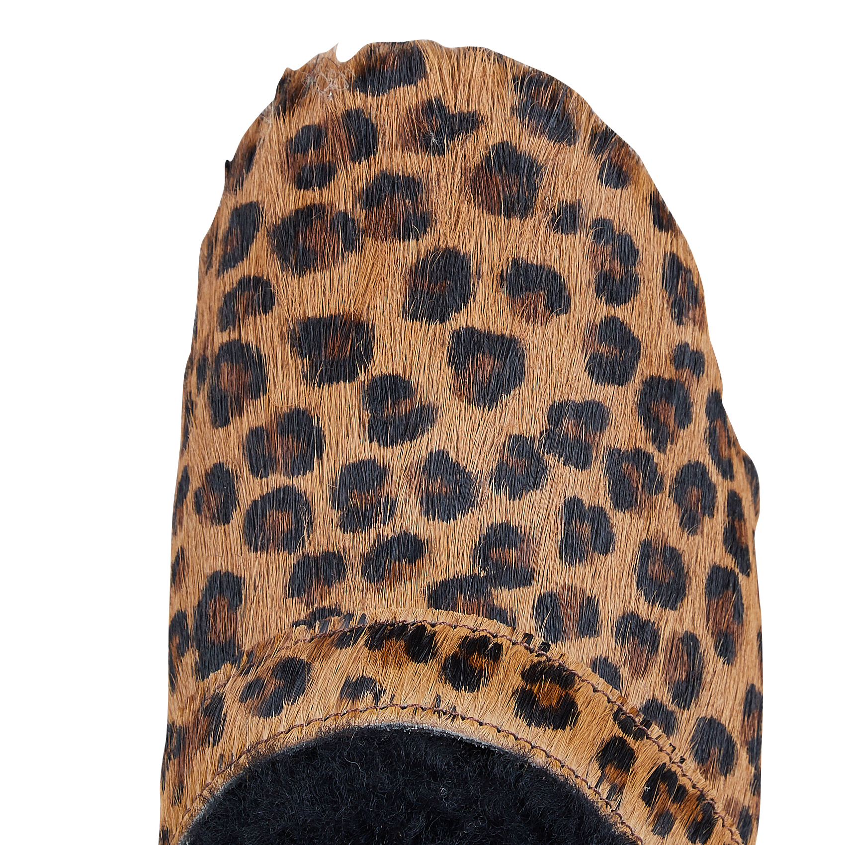 Leopard leather faux fur-lined clogs BOSABO Multicolored