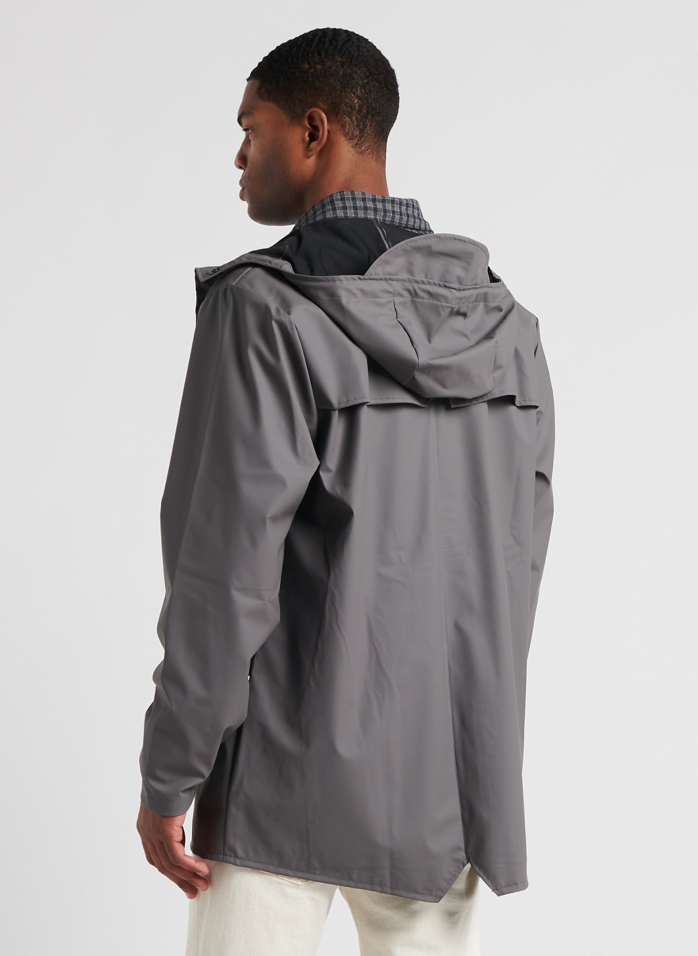 Hooded Waterproof Windcheater Grey Rains Men 12010 13 GREY Place des Tendances United Kingdom