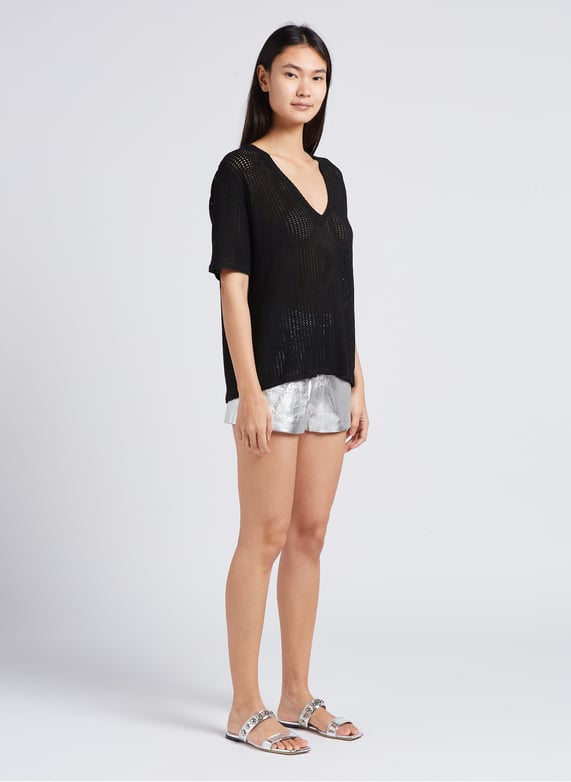 Sandales plates en cuir métallisé | Argent by IRO Sandales plates en cuir métallisé Argent