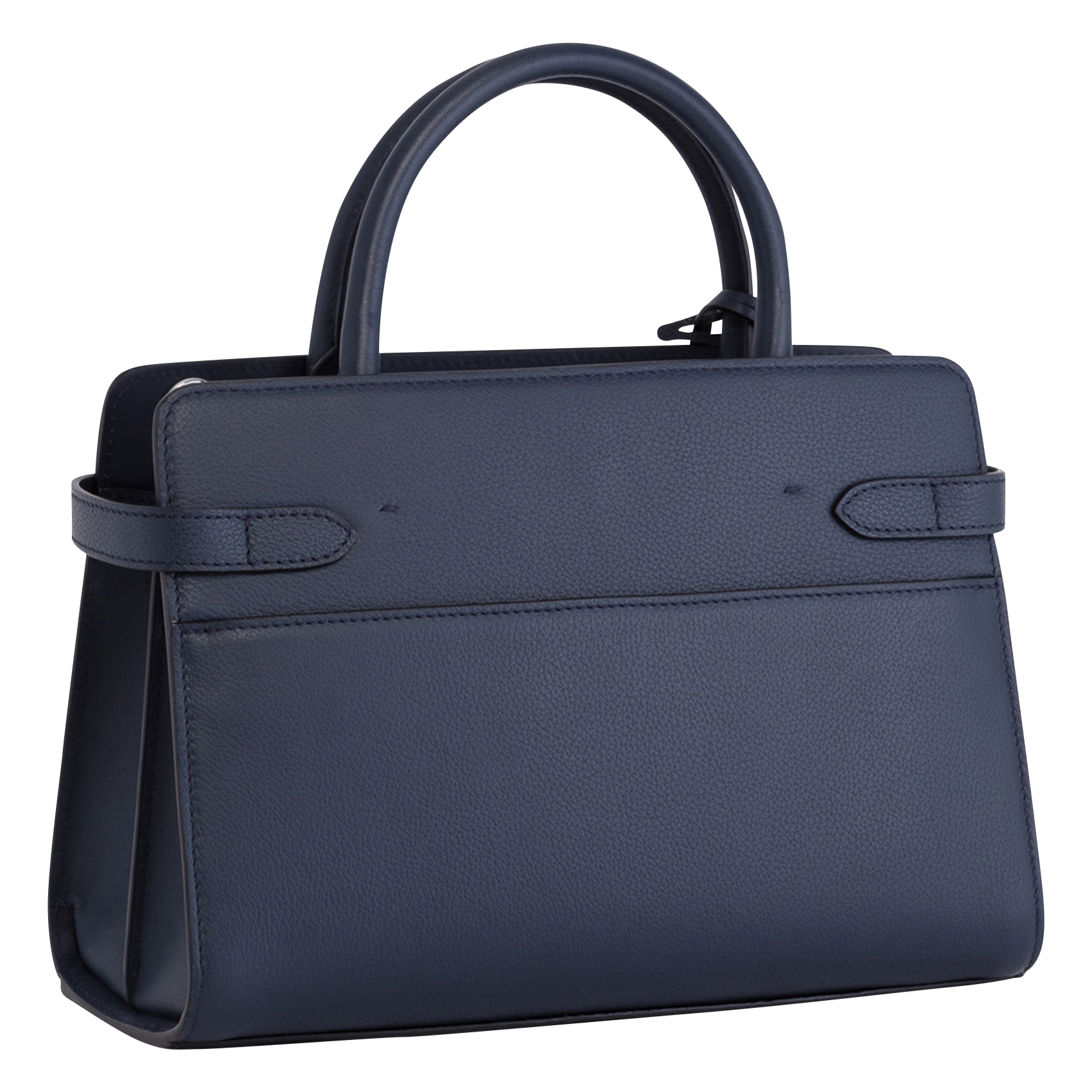 Grained leather handbag Blue