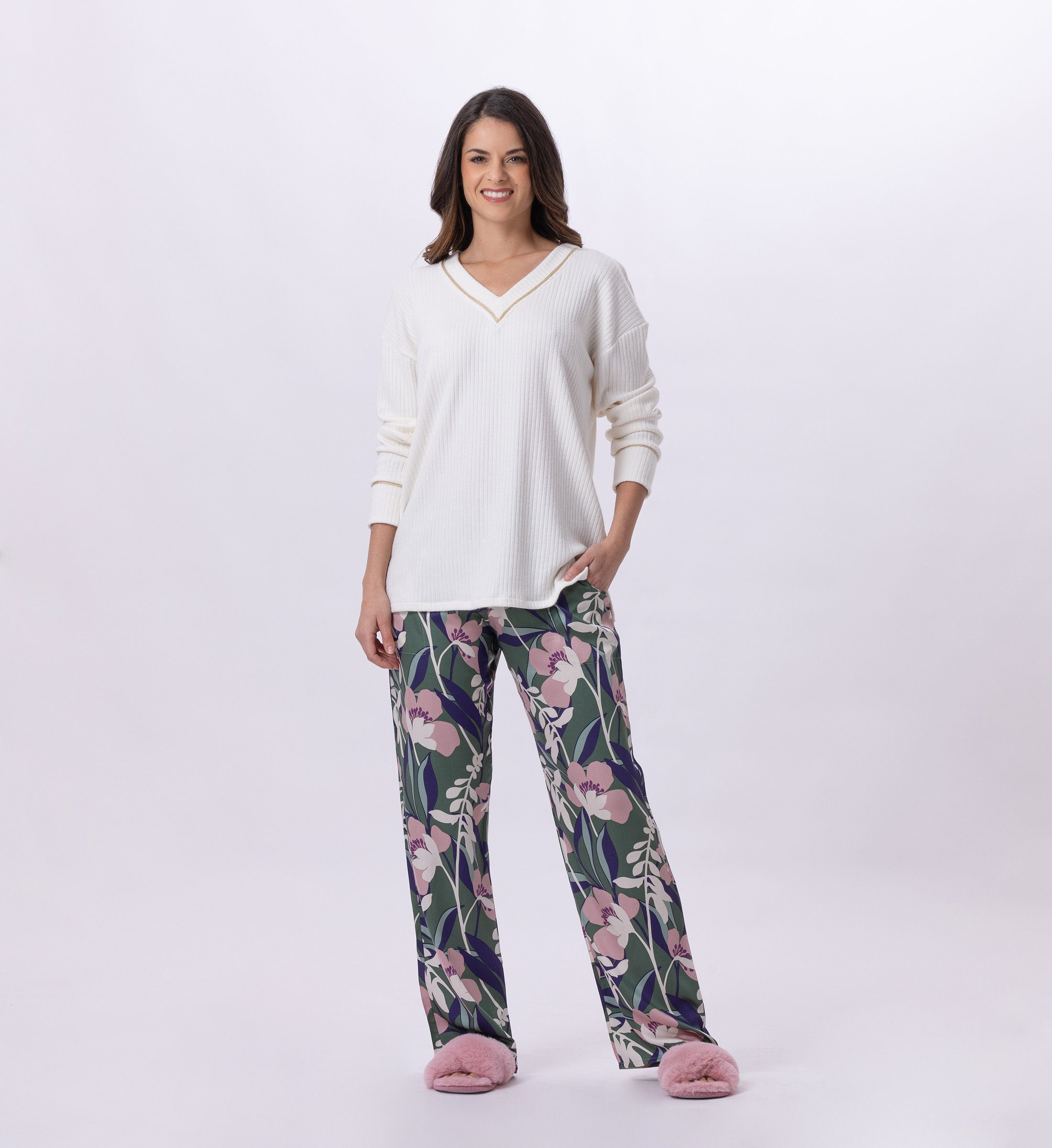 Knit and viscose pyjama LE CHAT Multicolored