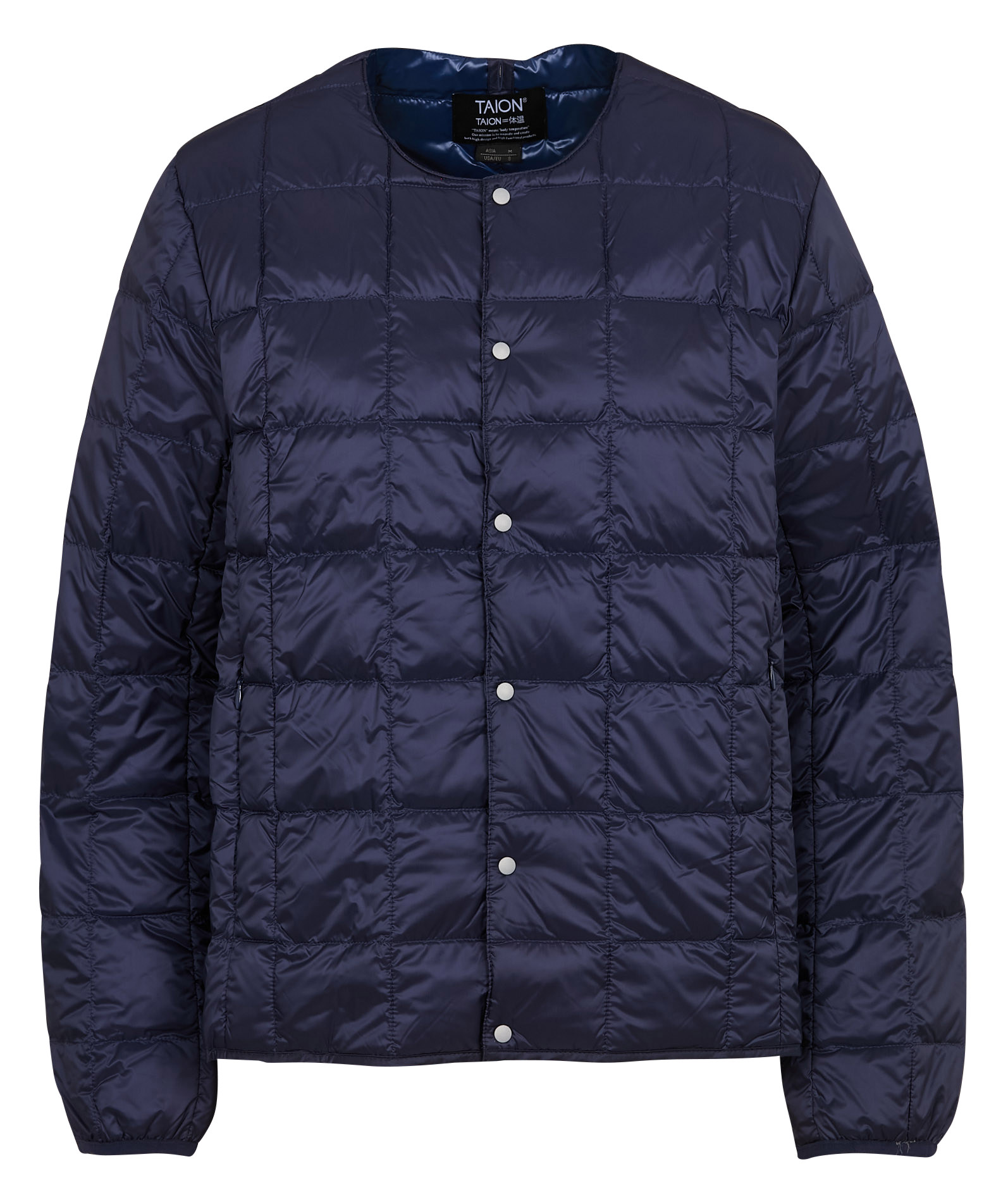 Veste col rond matelassée TAION Bleu