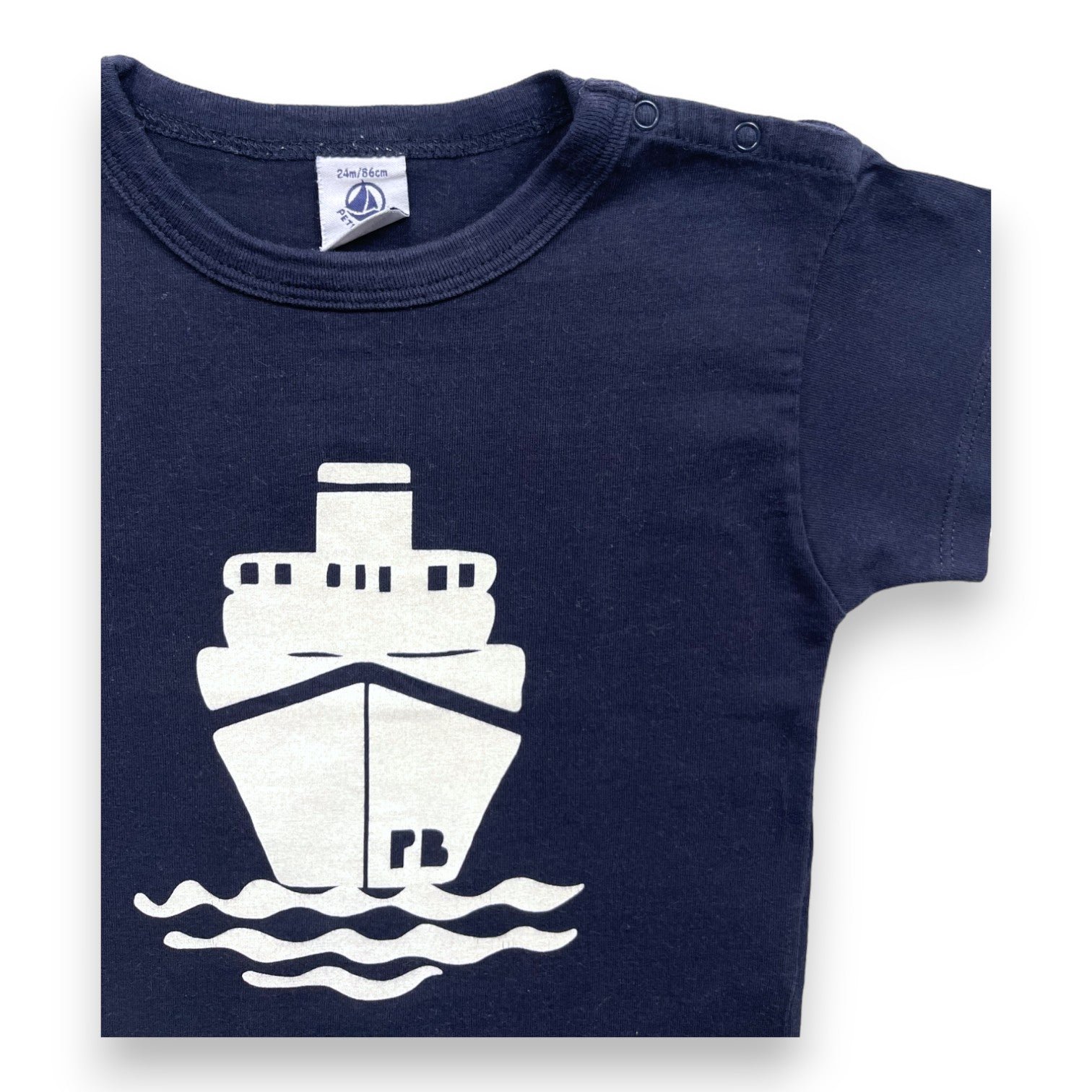 Blue baby t-shirt - 24 months PETIT BATEAU - Seconde Main Blue