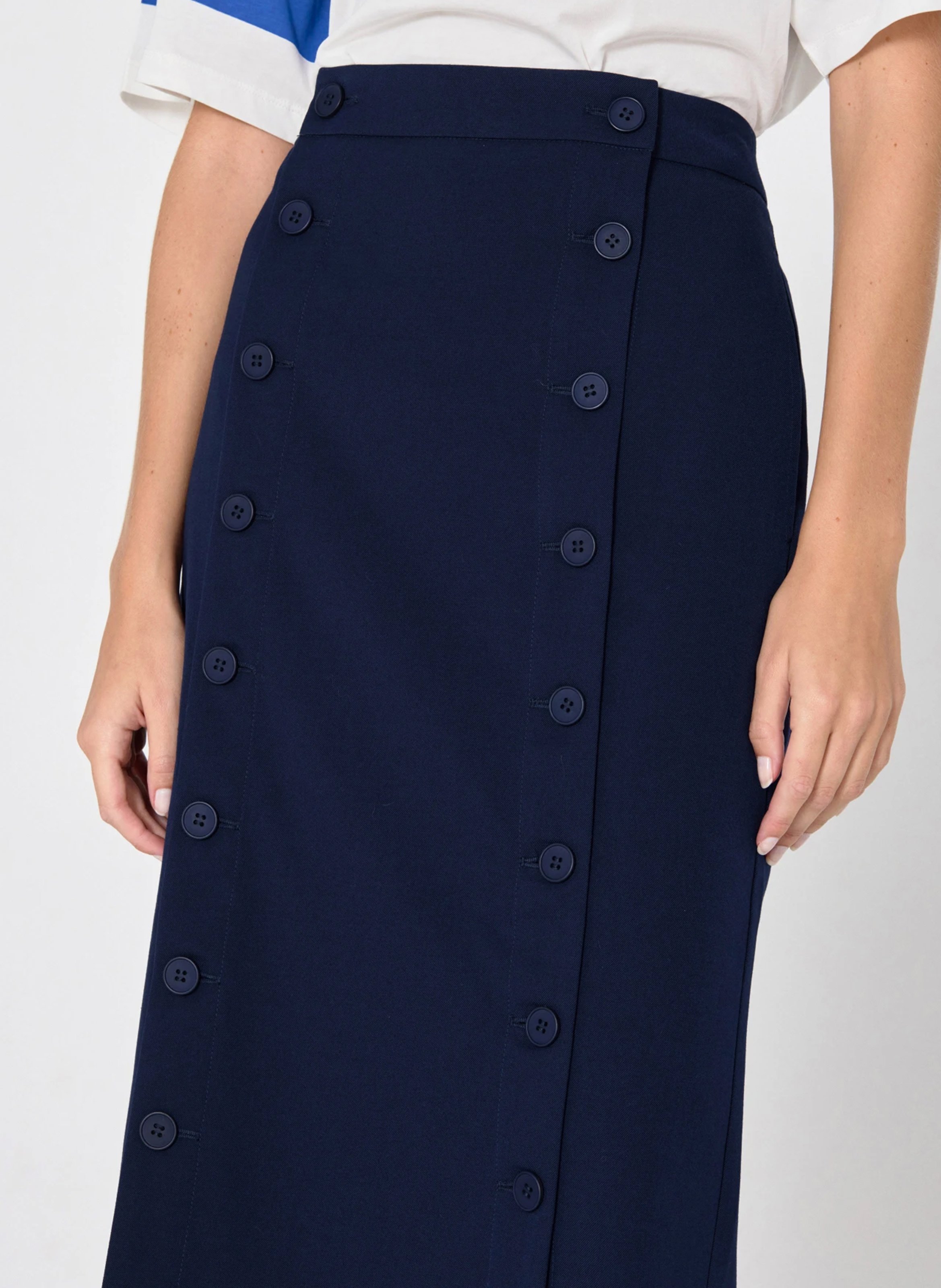 Jupe midi droite  THE TINY BIG SISTER Bleu