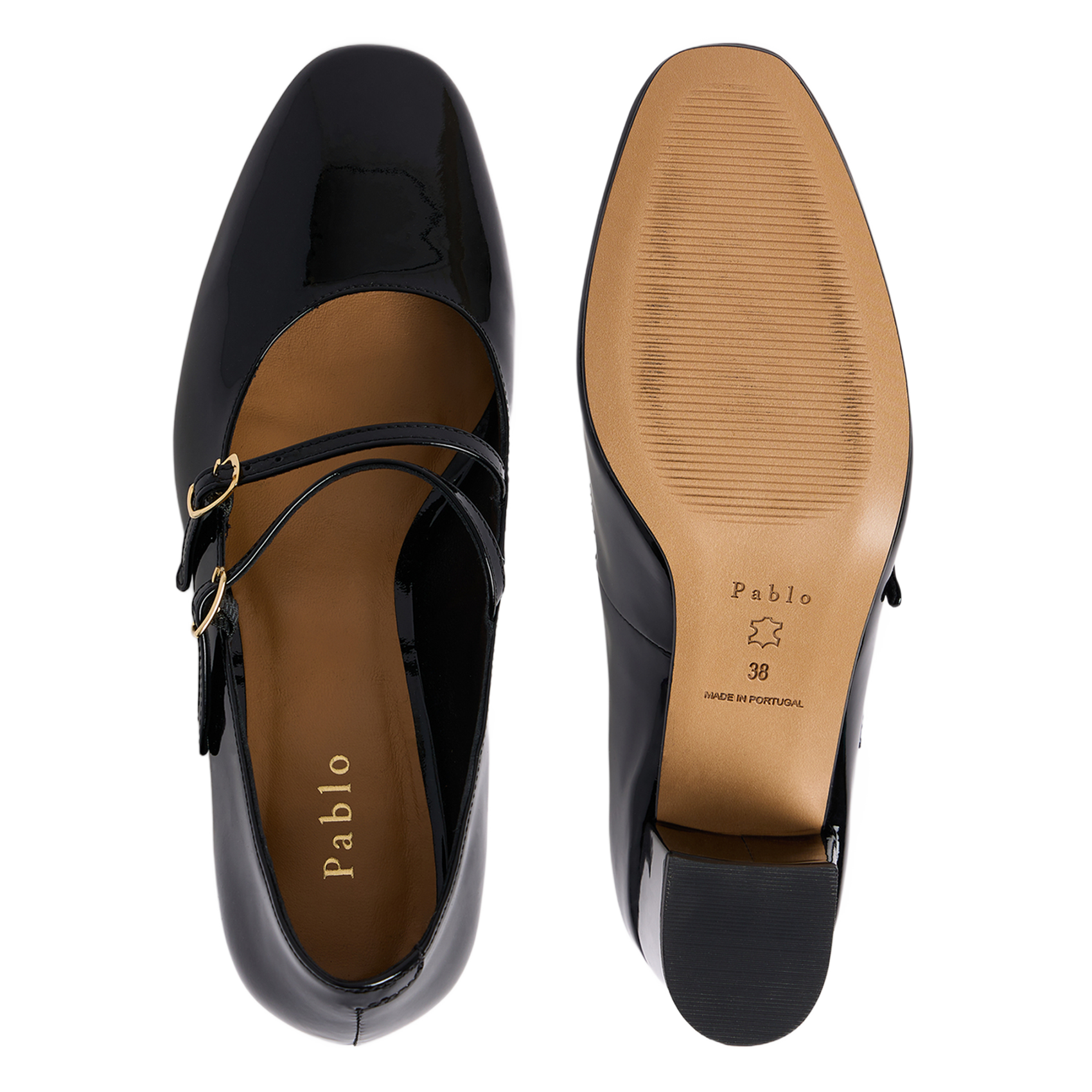 Heeled leather Mary Janes PABLO Black