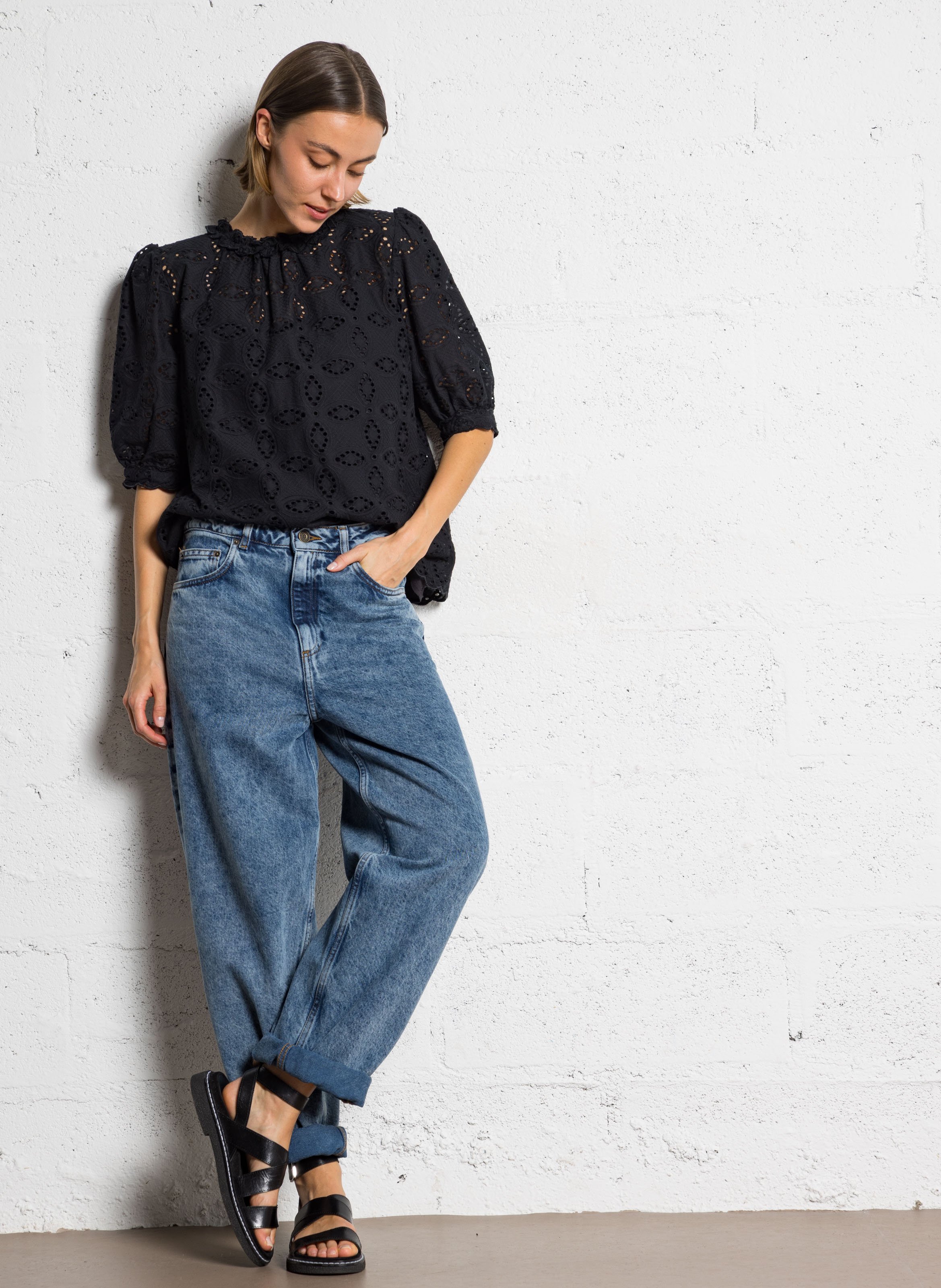 Ballonjeans aus Baumwolle AMERICAN VINTAGE Blau