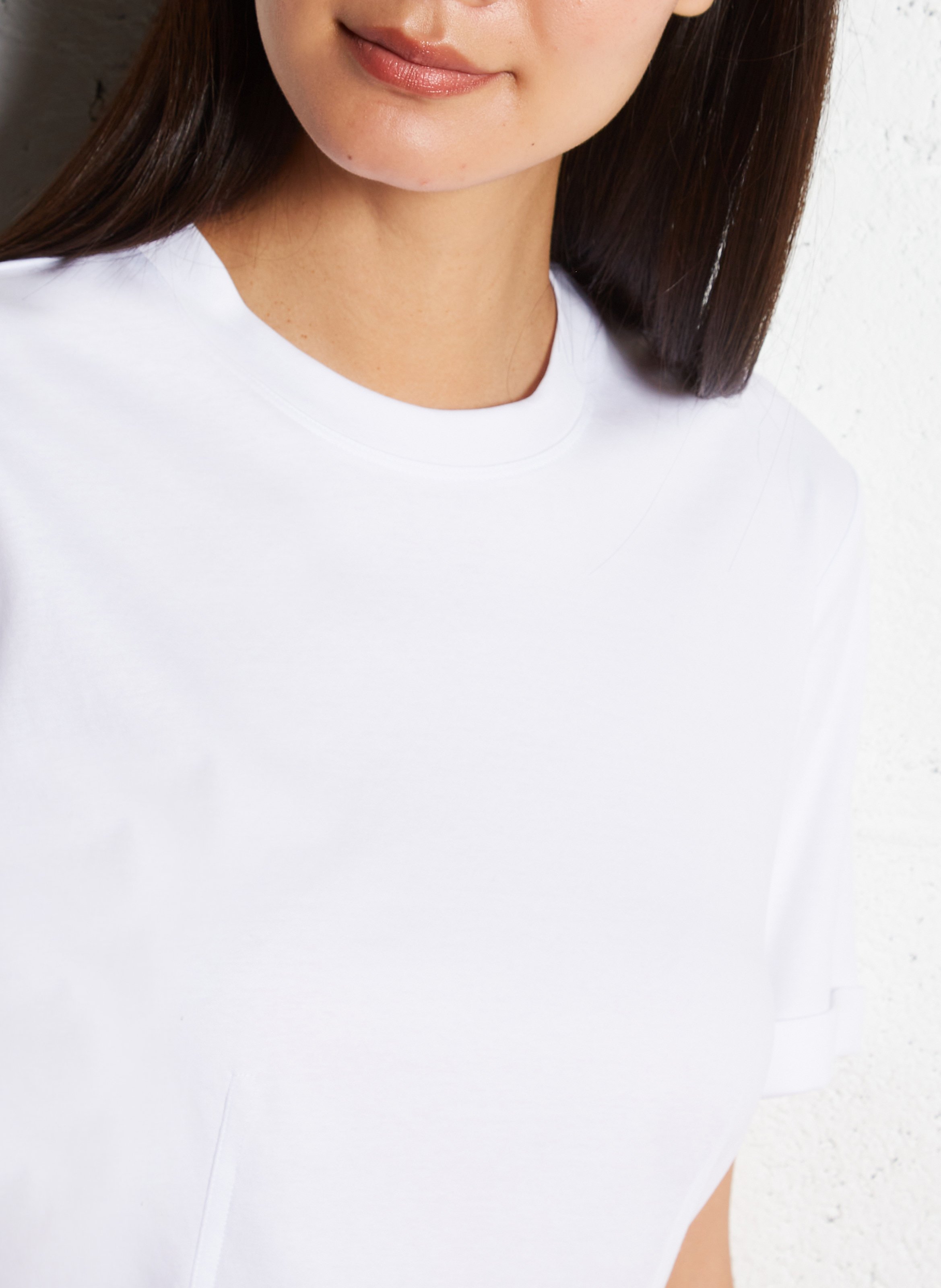 Gerade geschnittenes T-Shirt aus Baumwolle Weiss