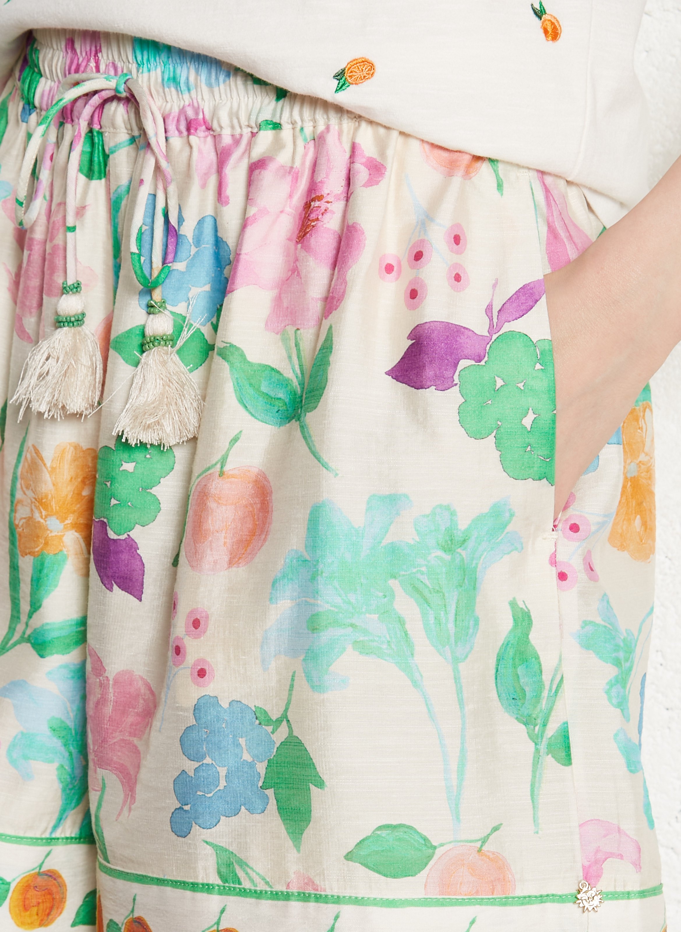 Short à imprimé floral FABIENNE CHAPOT Beige
