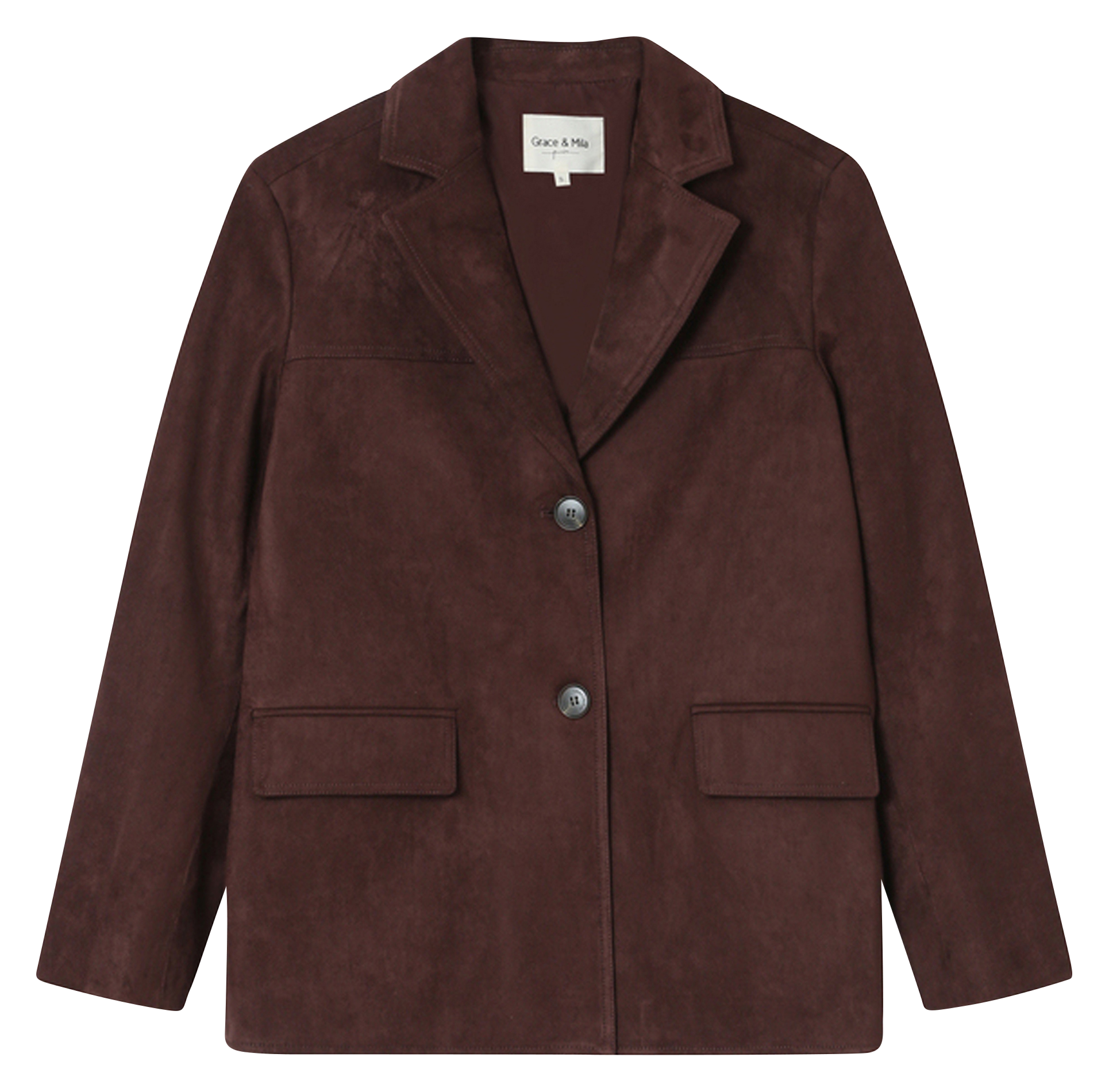 Cotton-blend cardigan with tailored collar GRACE ET MILA Brown