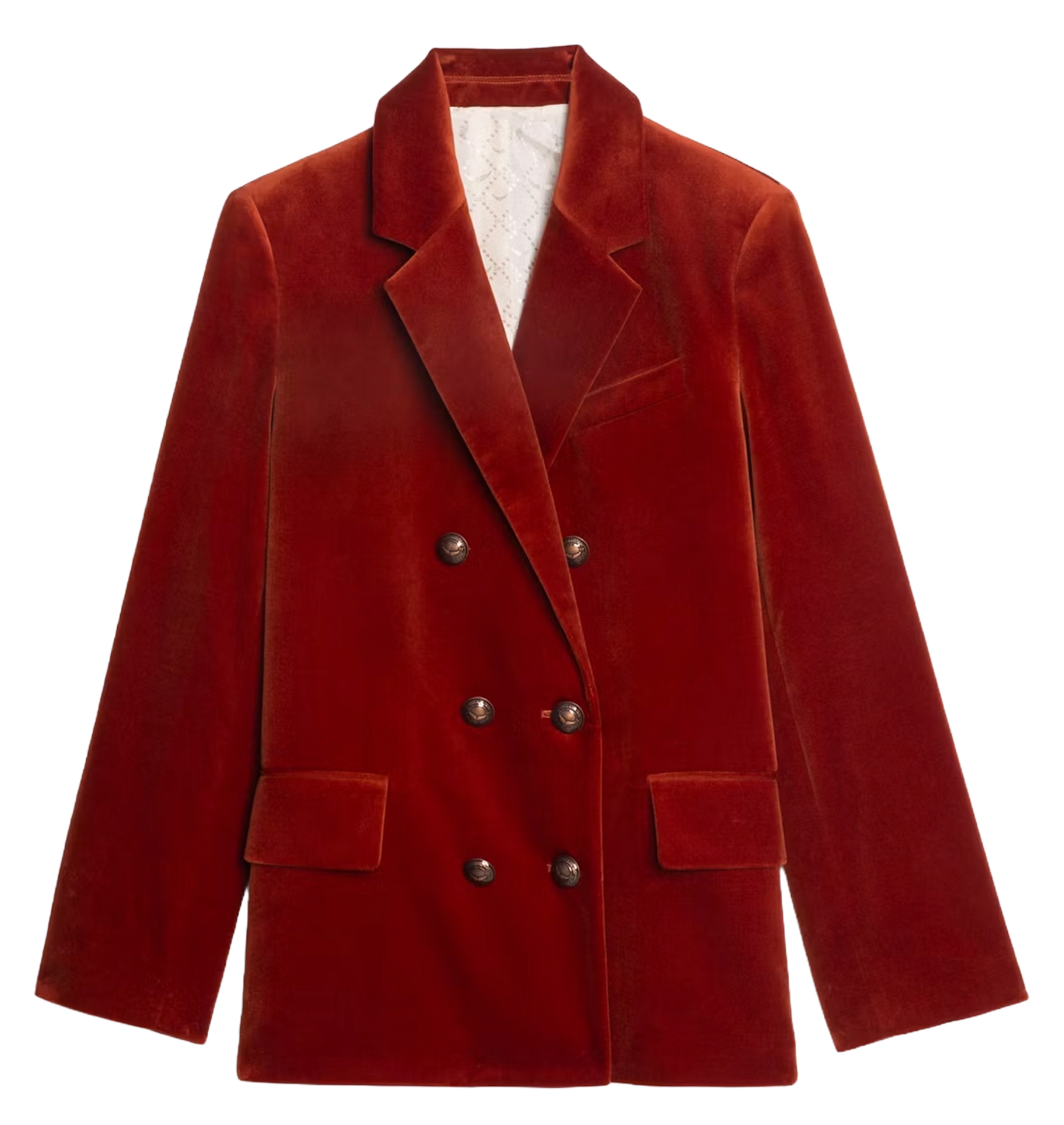 Blazer droit en coton ZADIG&VOLTAIRE Marron