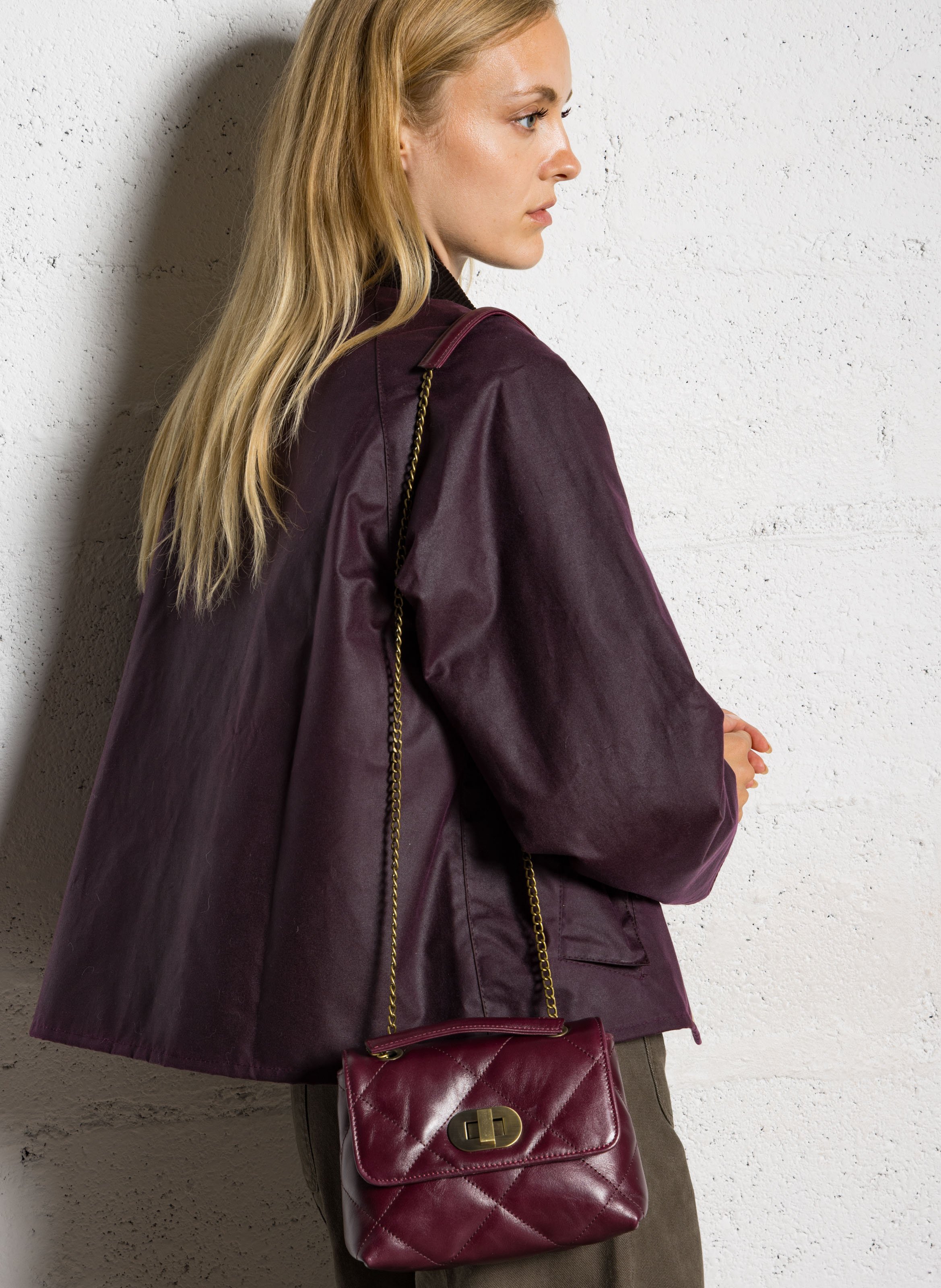 Sac bandoulière en cuir MAISON 123 Rouge