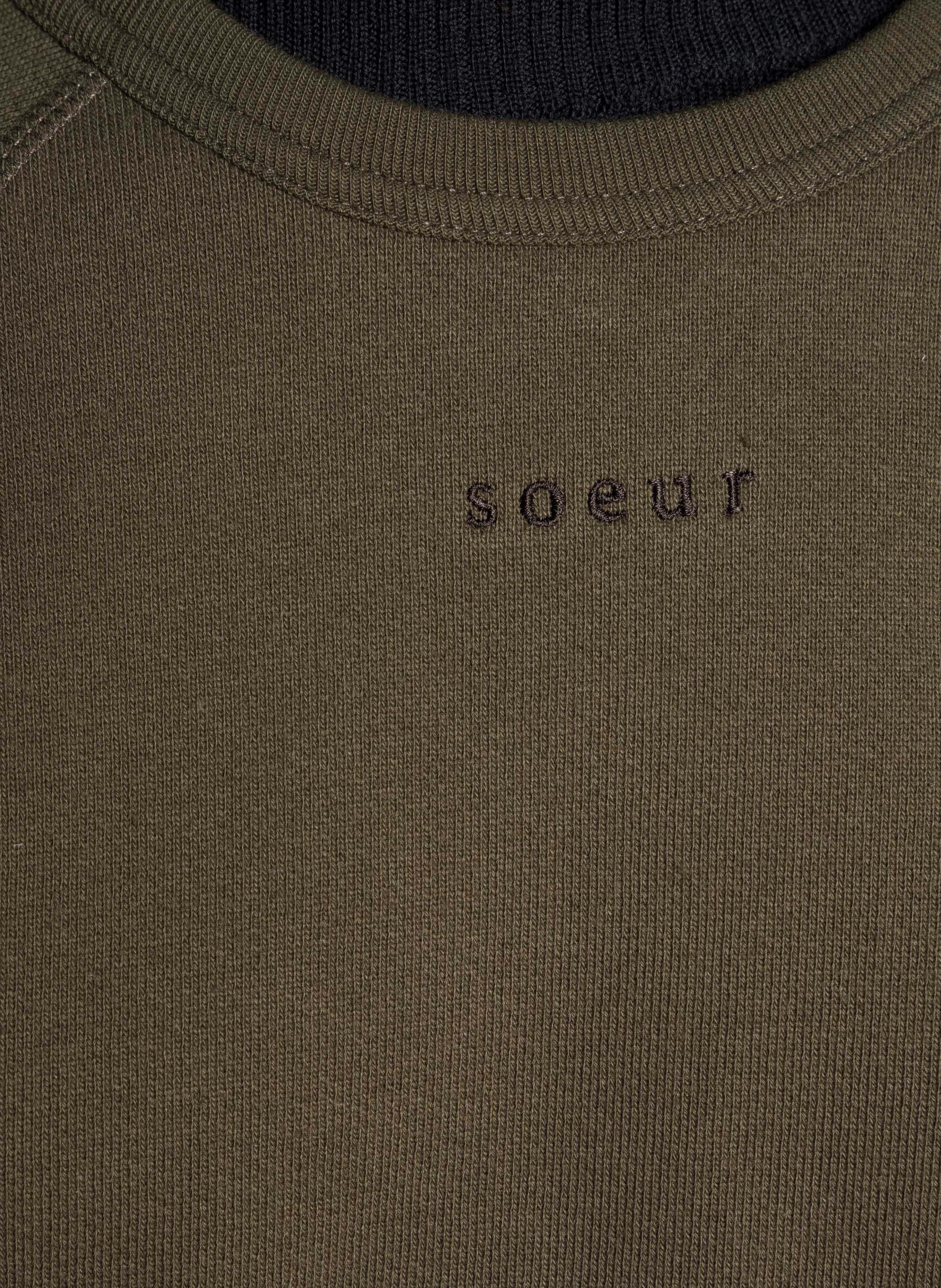 Sweat droit en coton bio SOEUR Kaki
