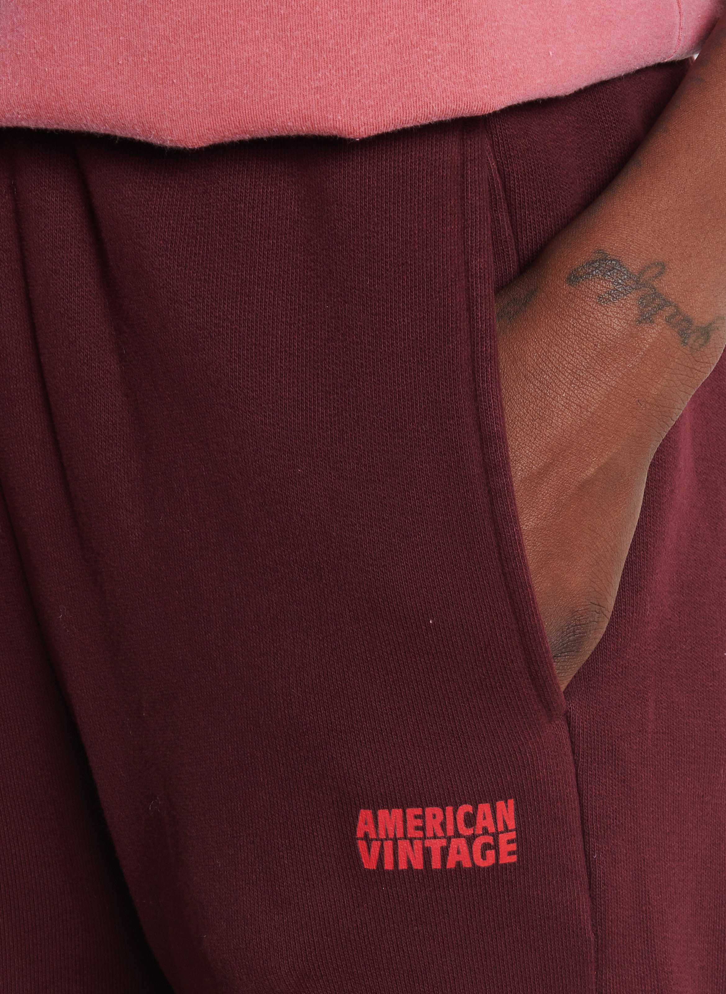 High-waisted cotton-blend joggers AMERICAN VINTAGE Red