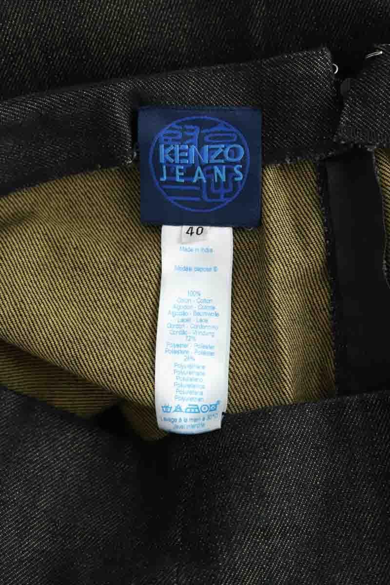 Cotton straight jeans KENZO - SECONDE MAIN Black