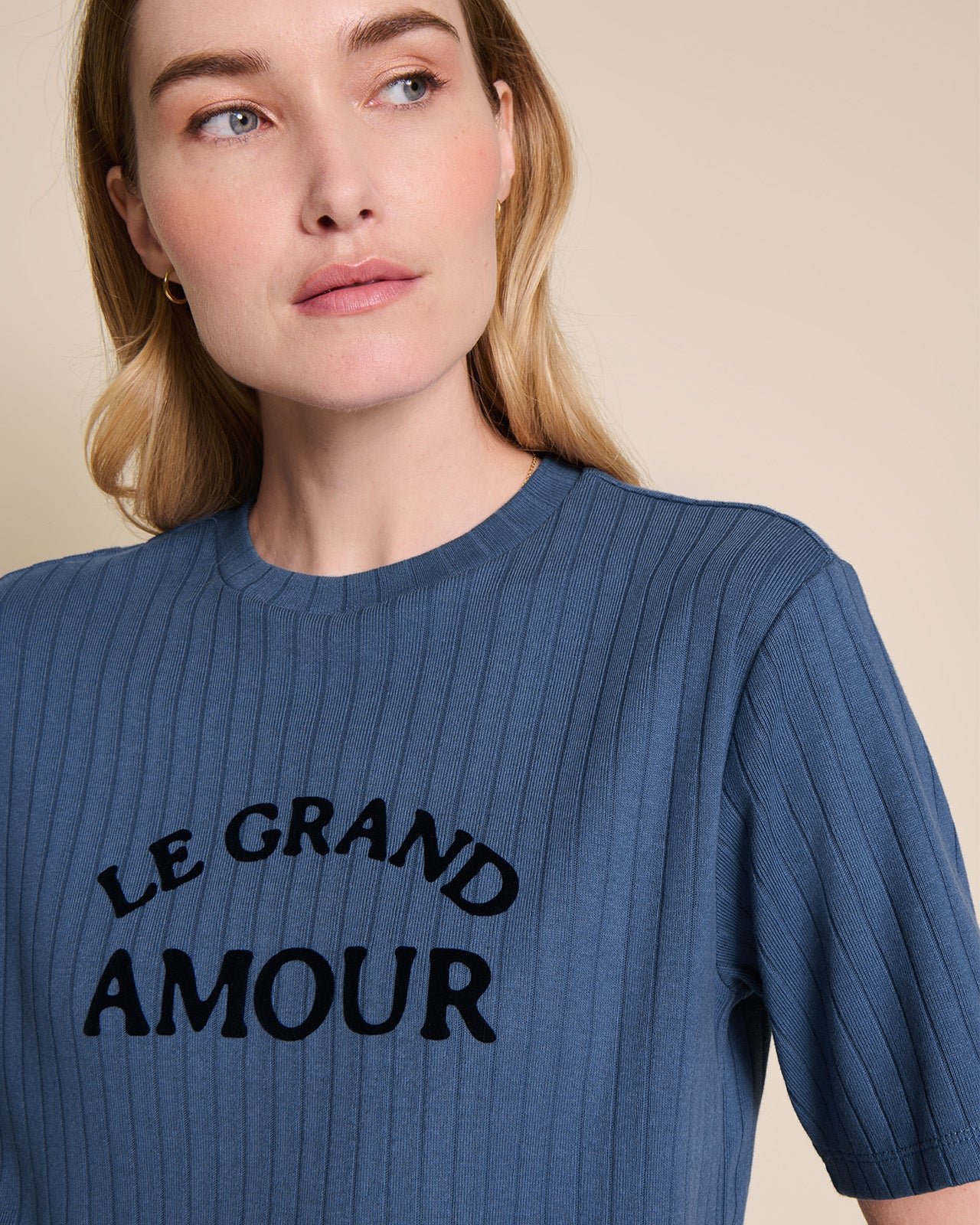 Le t-shirt le grand amour en coton bio EMOI EMOI Bleu