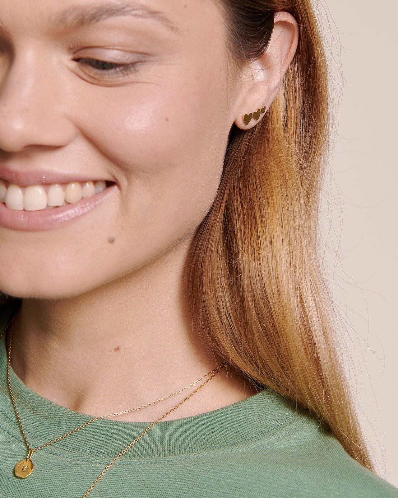 The 3 hearts earrings EMOI EMOI Golden