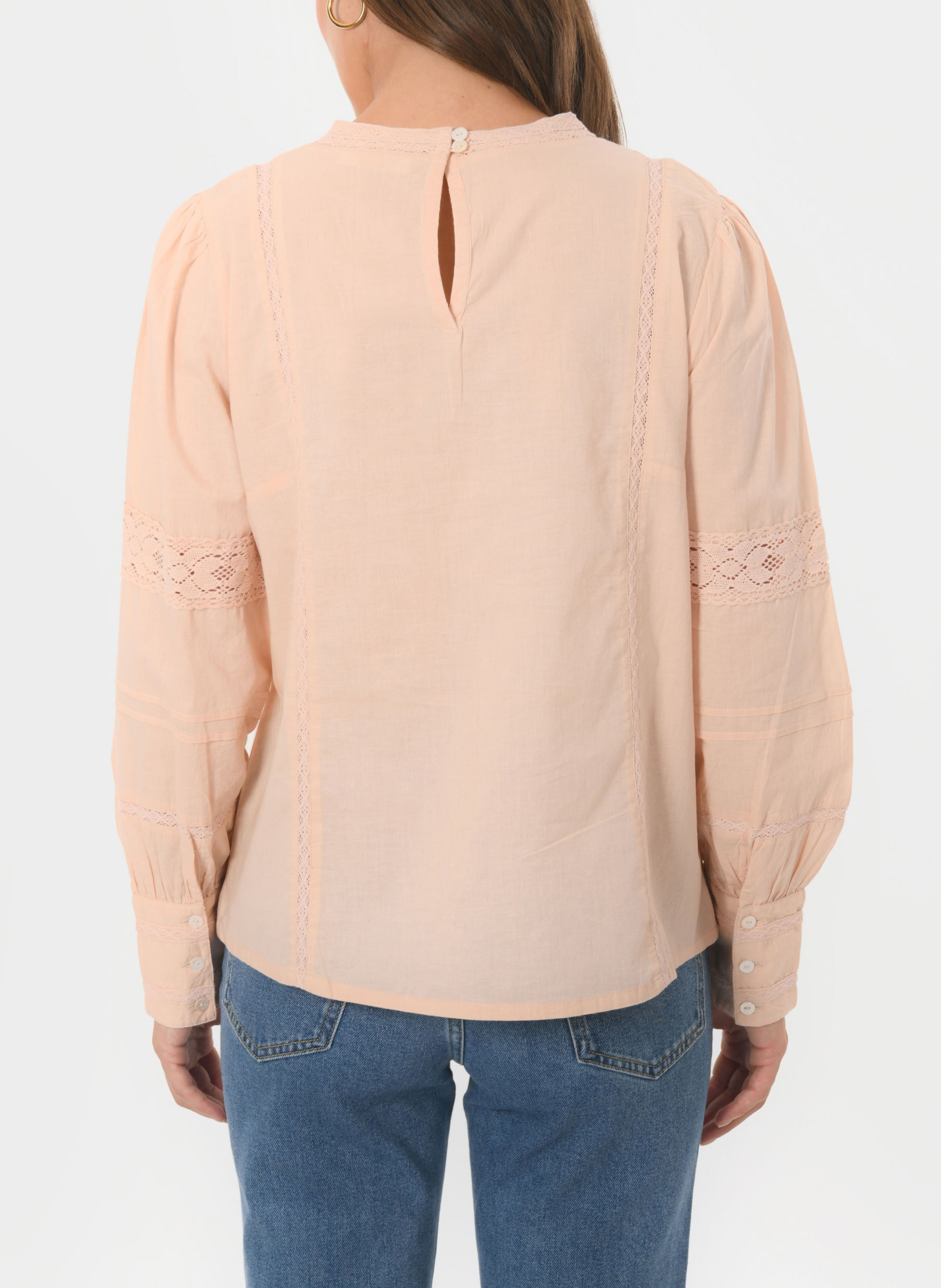 Rechte blouse met ronde hals van katoen KOOKAI Roze