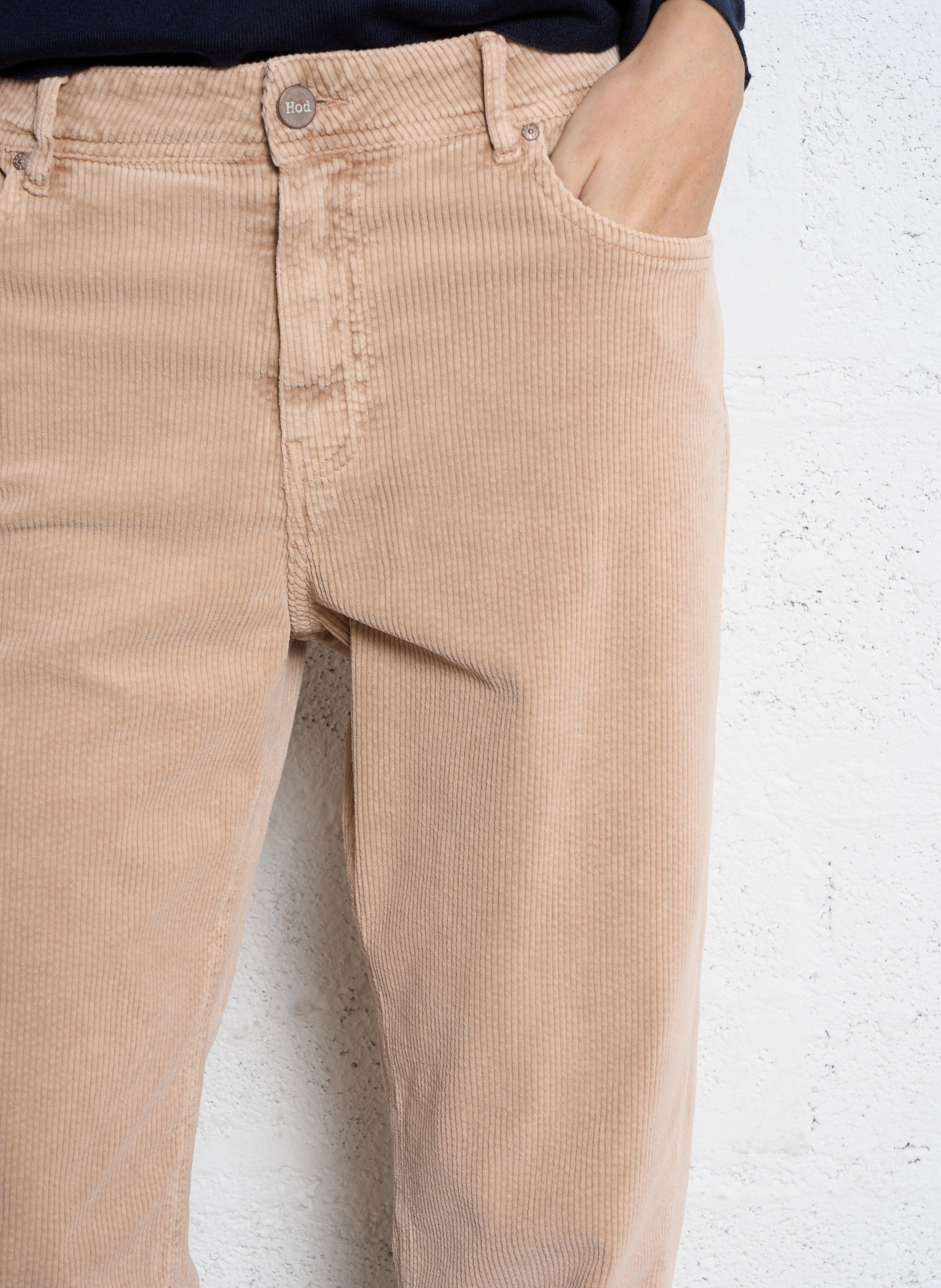 Pantalon slim en coton mélangé HOD PARIS Beige