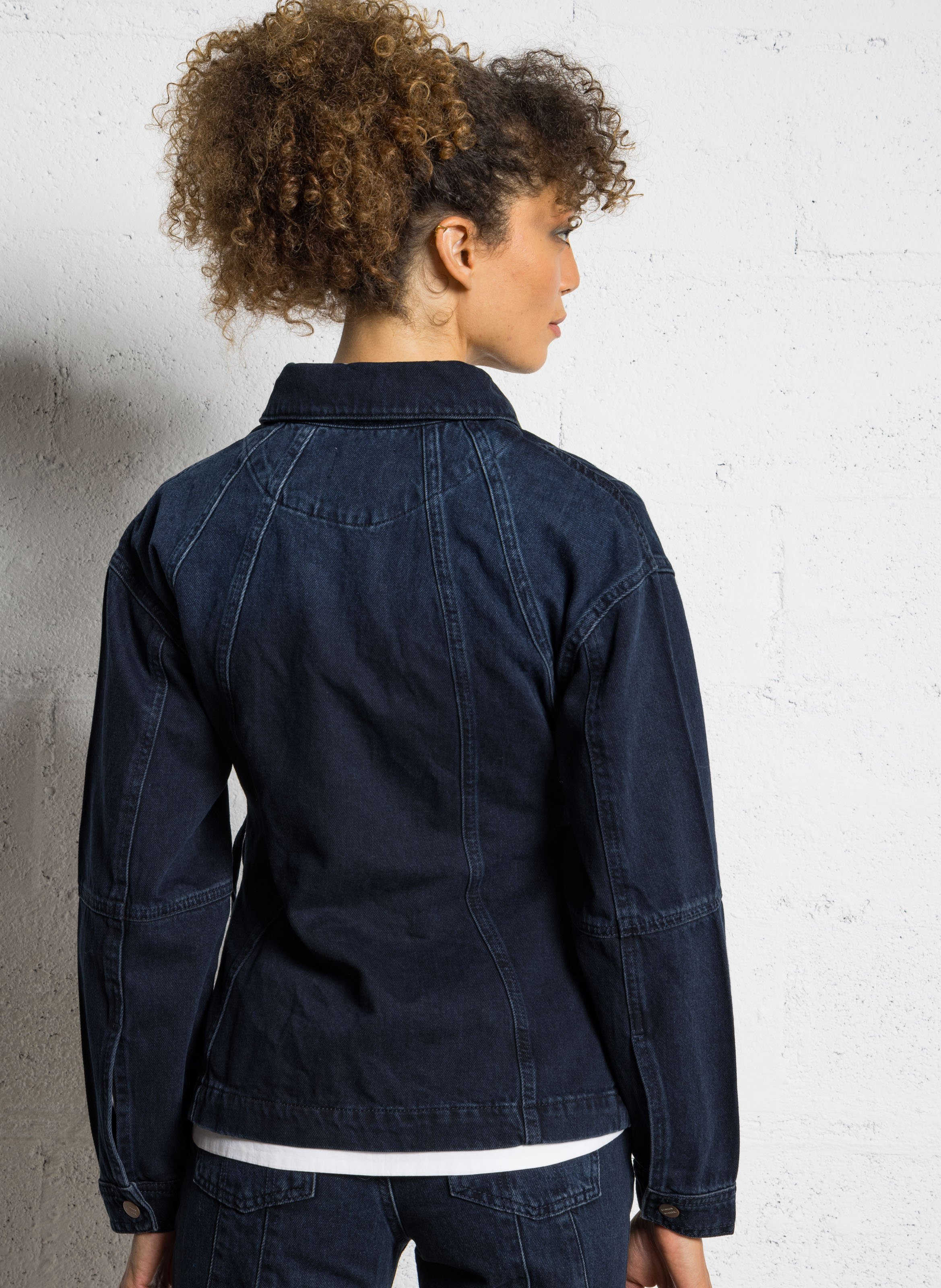 Veste cintrée col classique en coton bio DAMSON MADDER Bleu