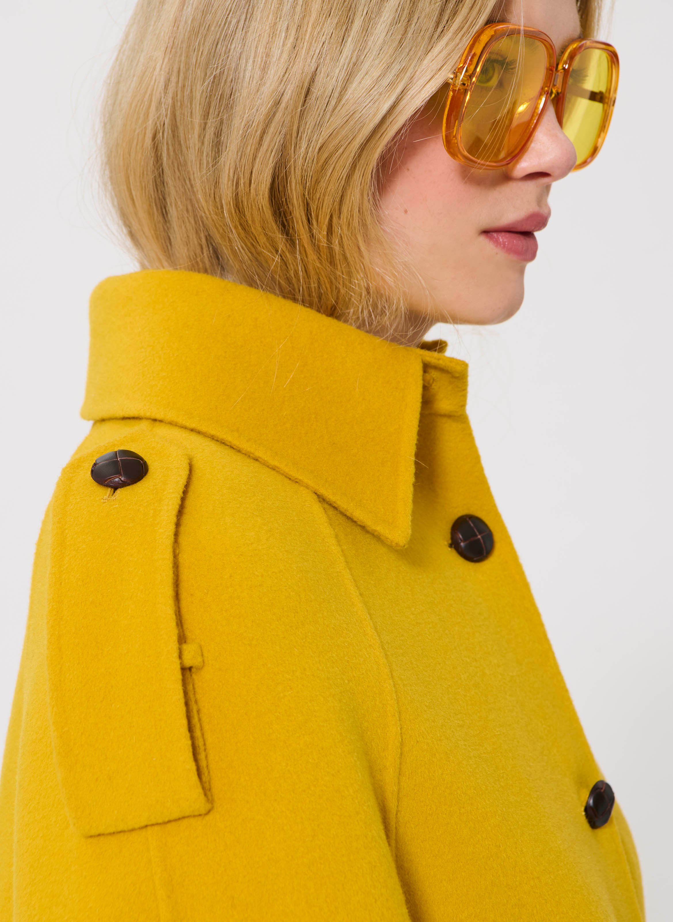 Classic-collar wool-mix coat TARA JARMON Yellow