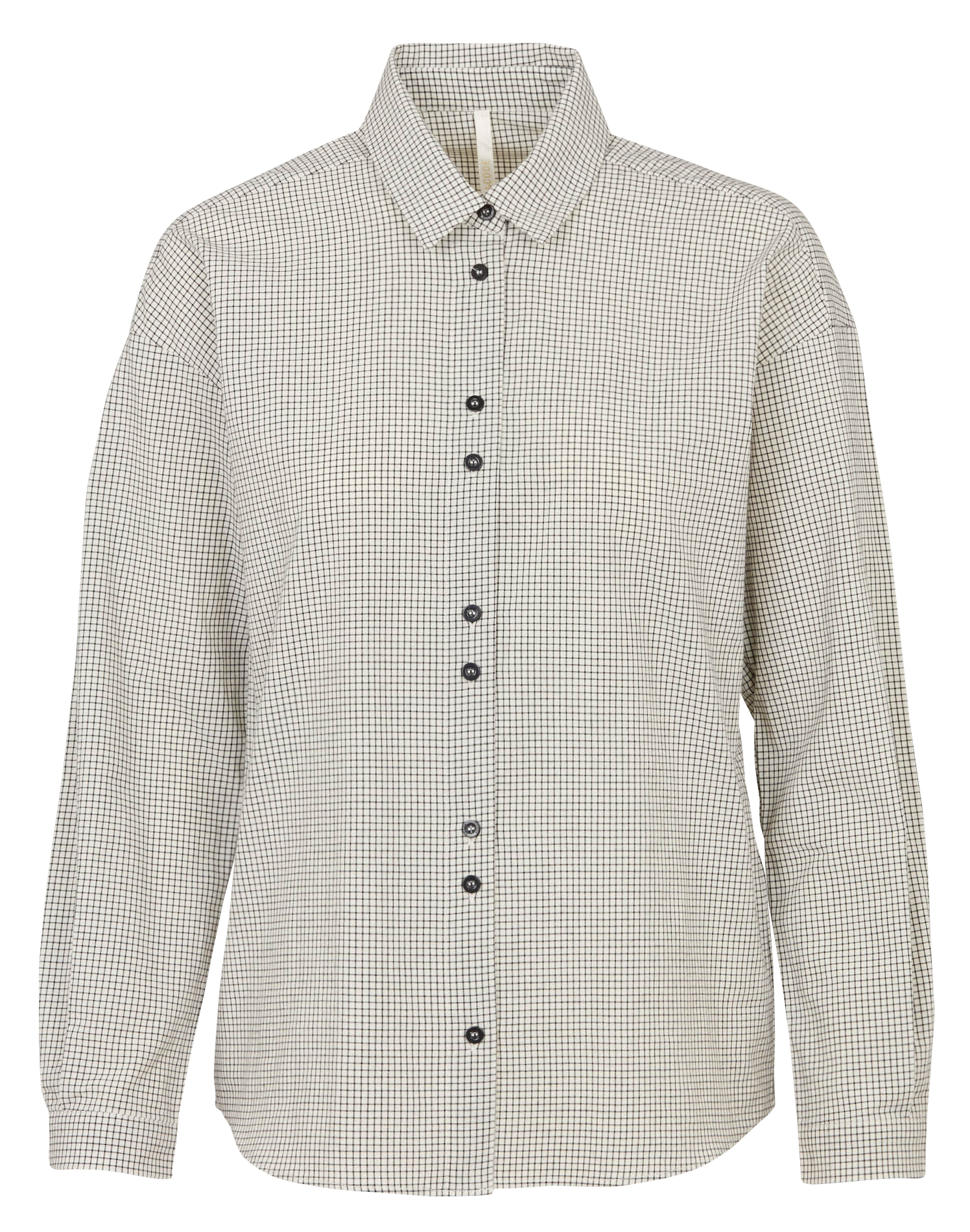 Straight-cut cotton-blend shirt with classic collar I CODE White