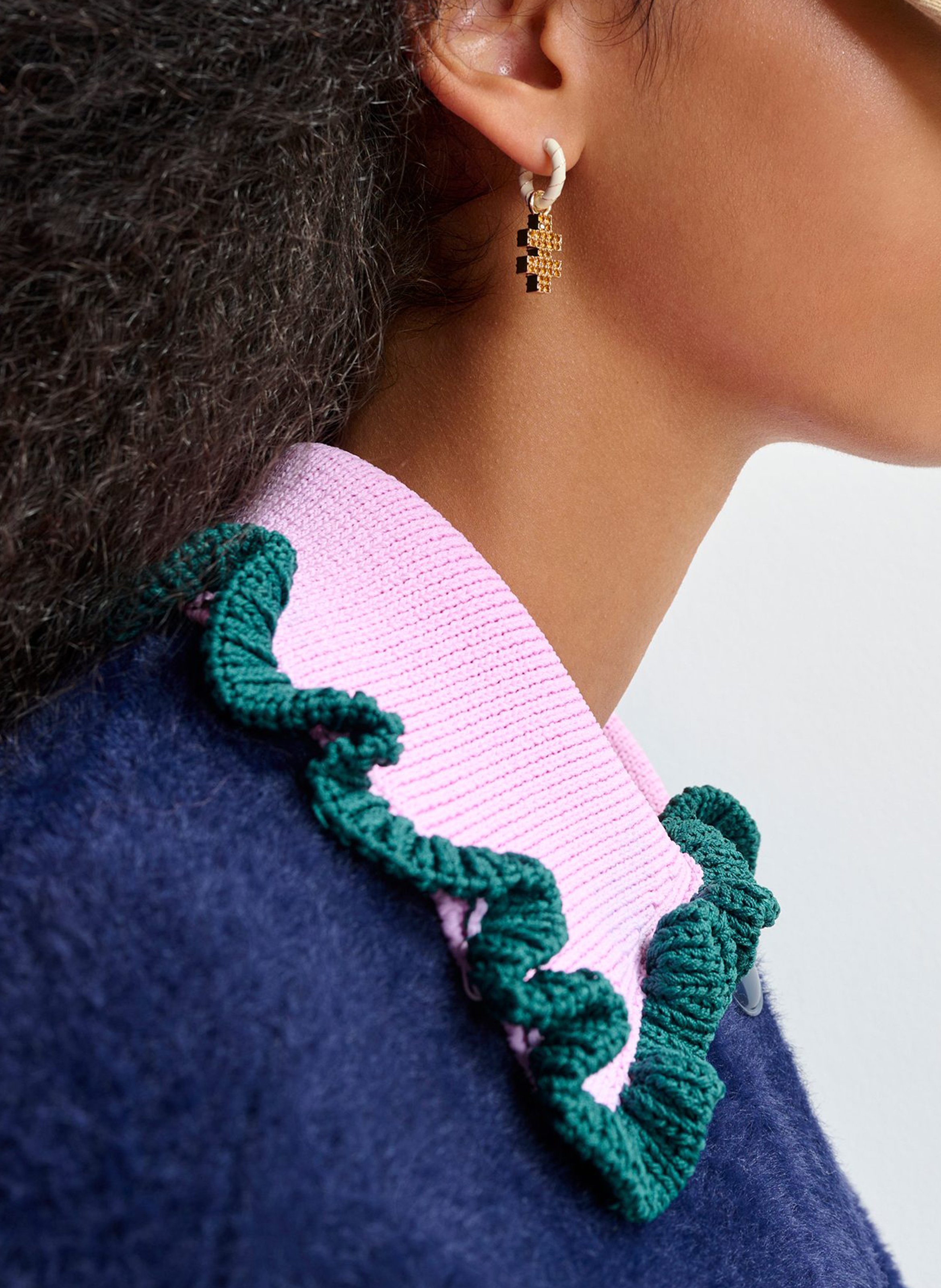 Cardigan droit col classique en maille ESSENTIEL ANTWERP Bleu