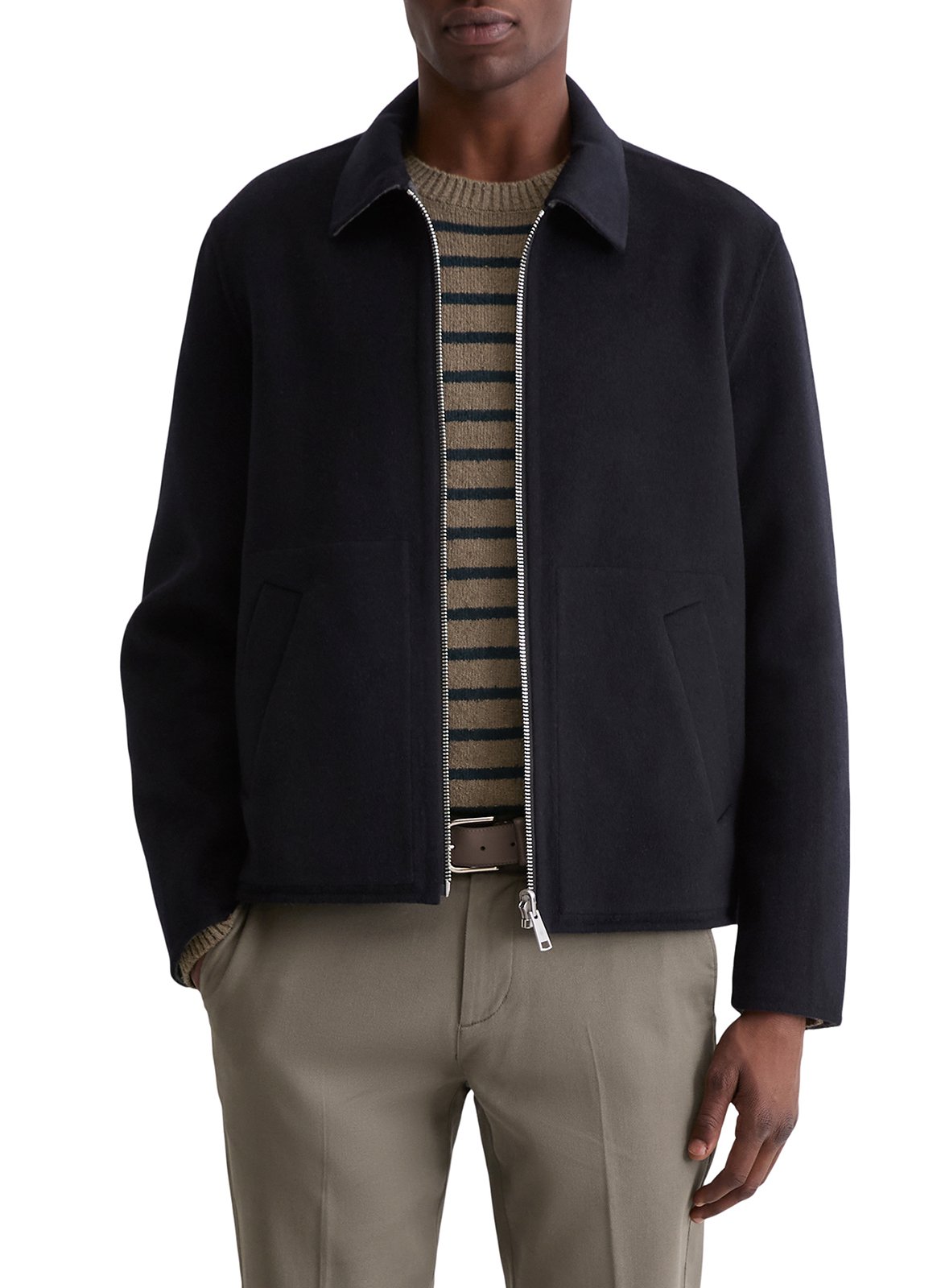 Classic-collar wool-blend jacket MARC O'POLO Blue