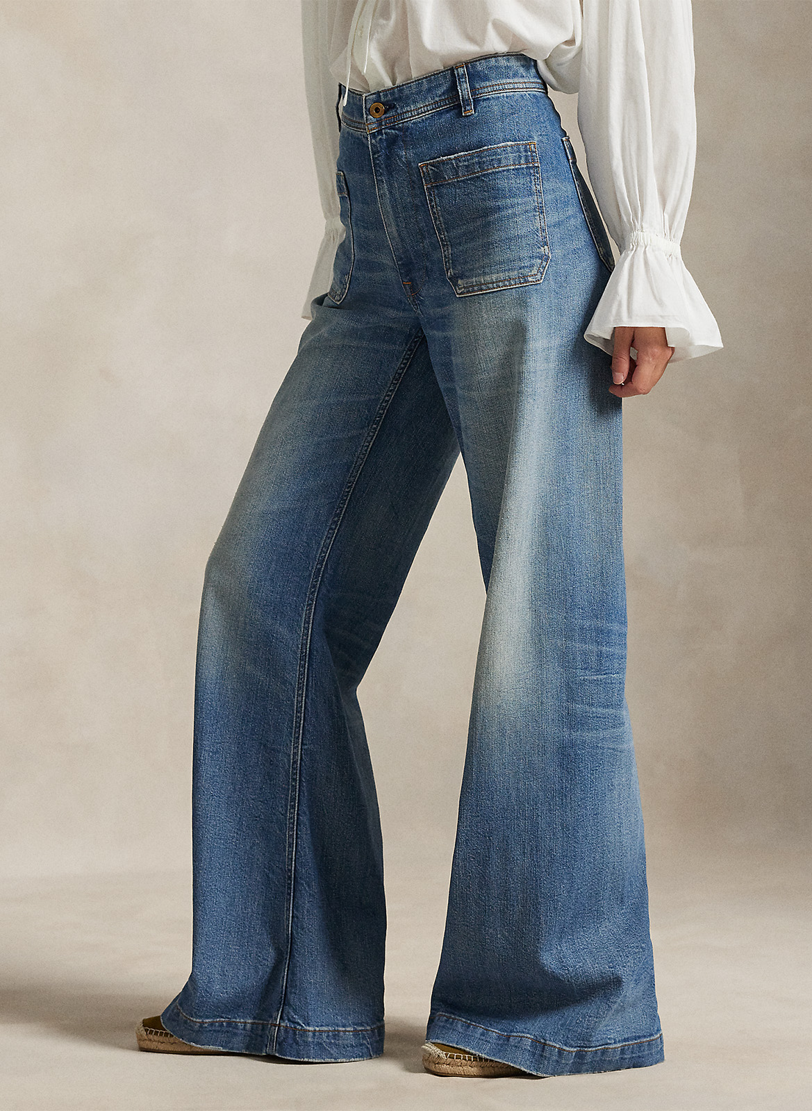 Flared jeans met hoge taille | katoenblend POLO RALPH LAUREN Blauw