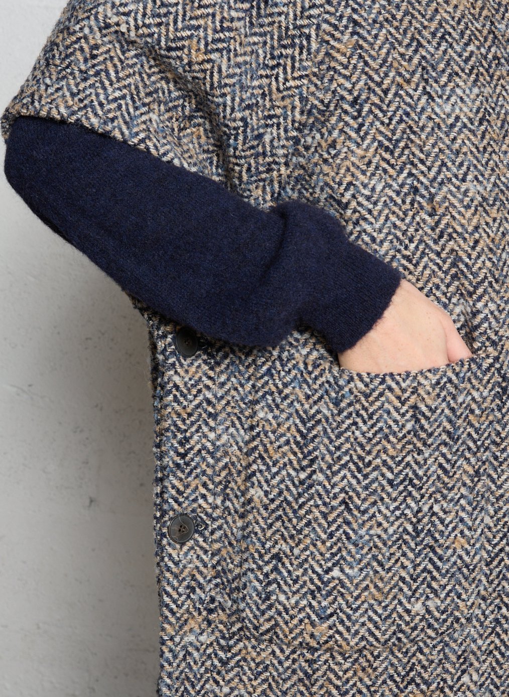 High-neck wool-blend cape MAISON 123 Blue