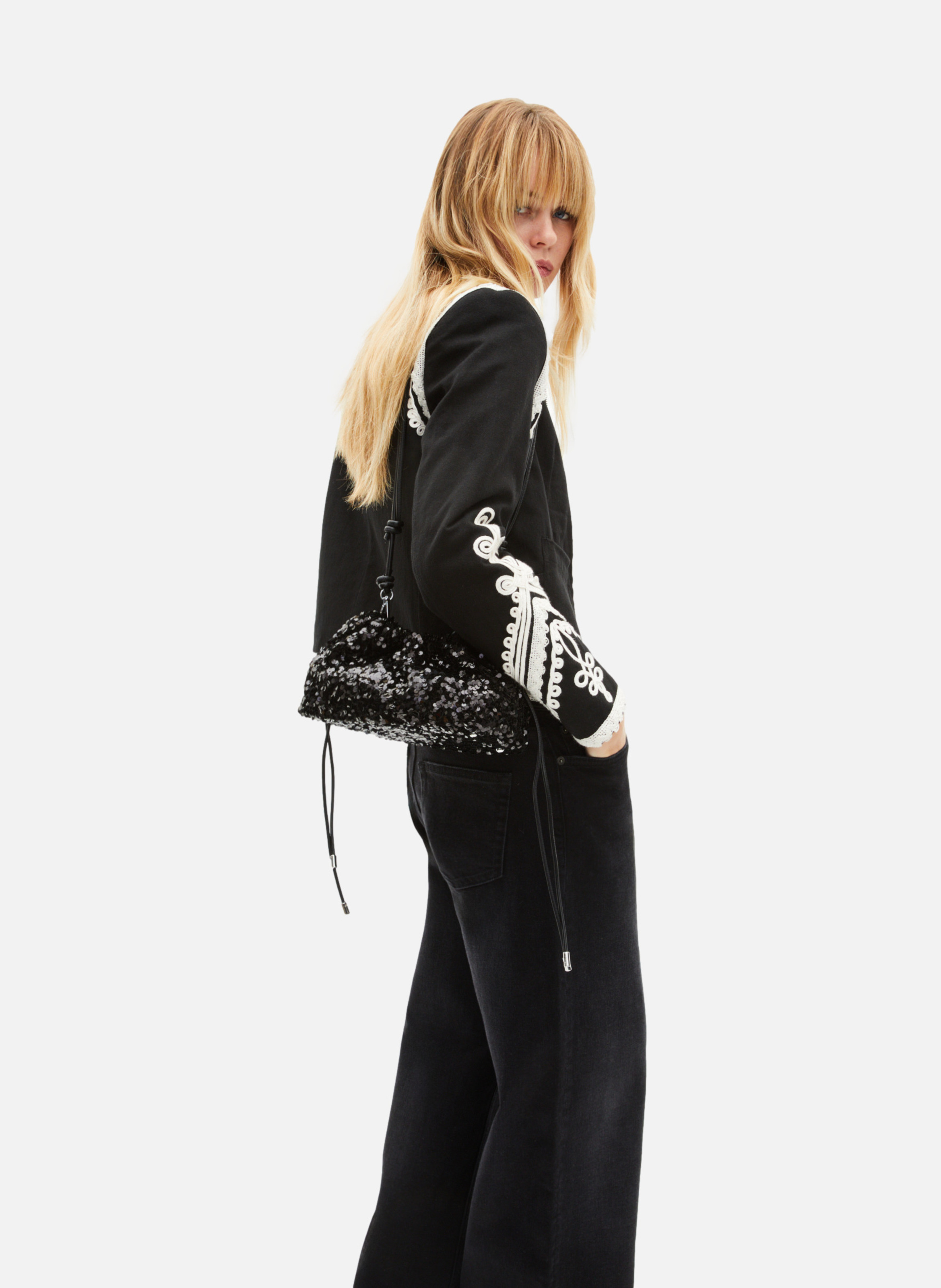Embroidered cotton jacket THE KOOPLES Black