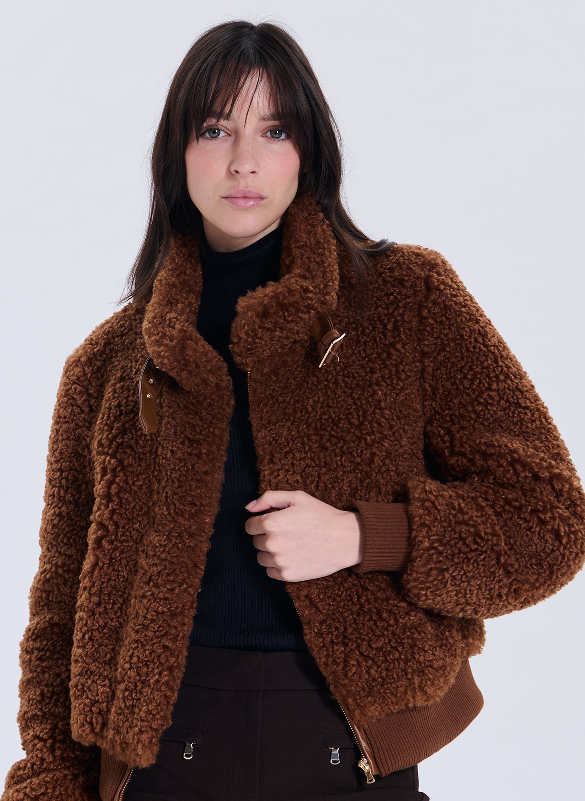 High-neck jacket ZAPA Brown