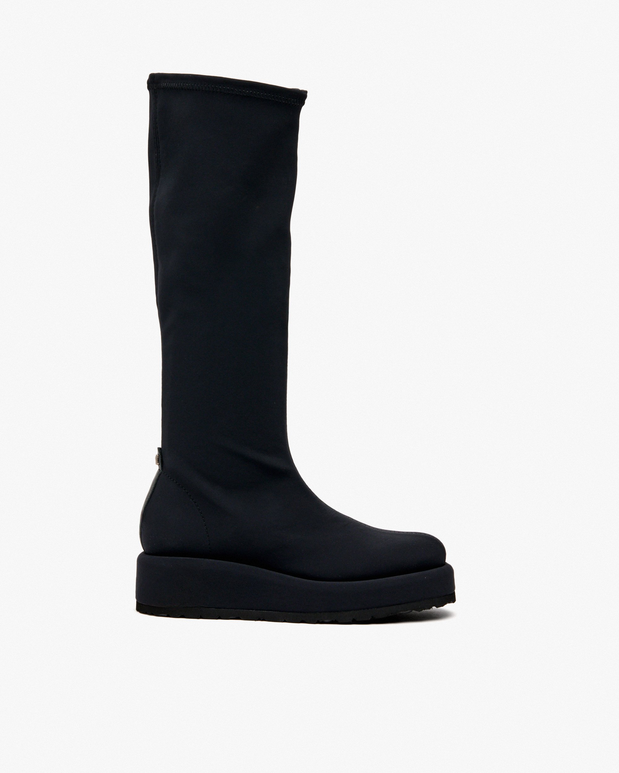 Black stretch fabric faux leather boots PEDRO MIRALLES Black