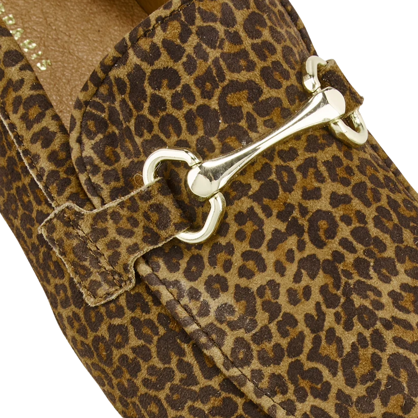 Leopard print leather ballerina flats COSMOPARIS Beige